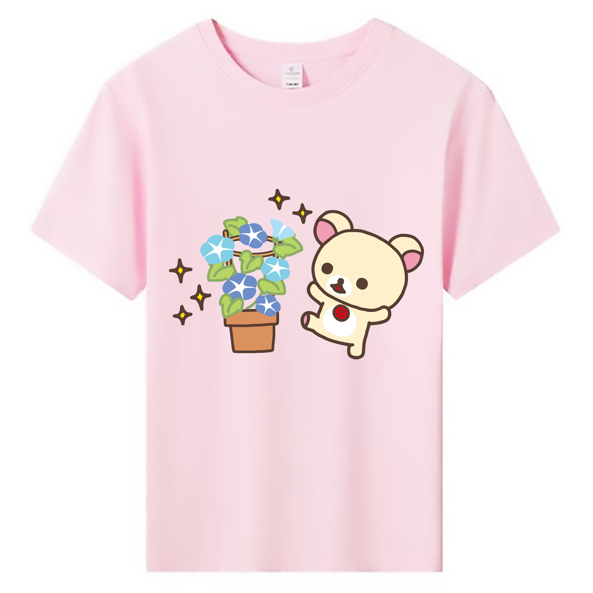（画像用） リラックマ リラックマ キイロイトリ Rilakkuma Korilakkuma Kiiroitori 綿100％キッズTシャツ（フロントプリント）