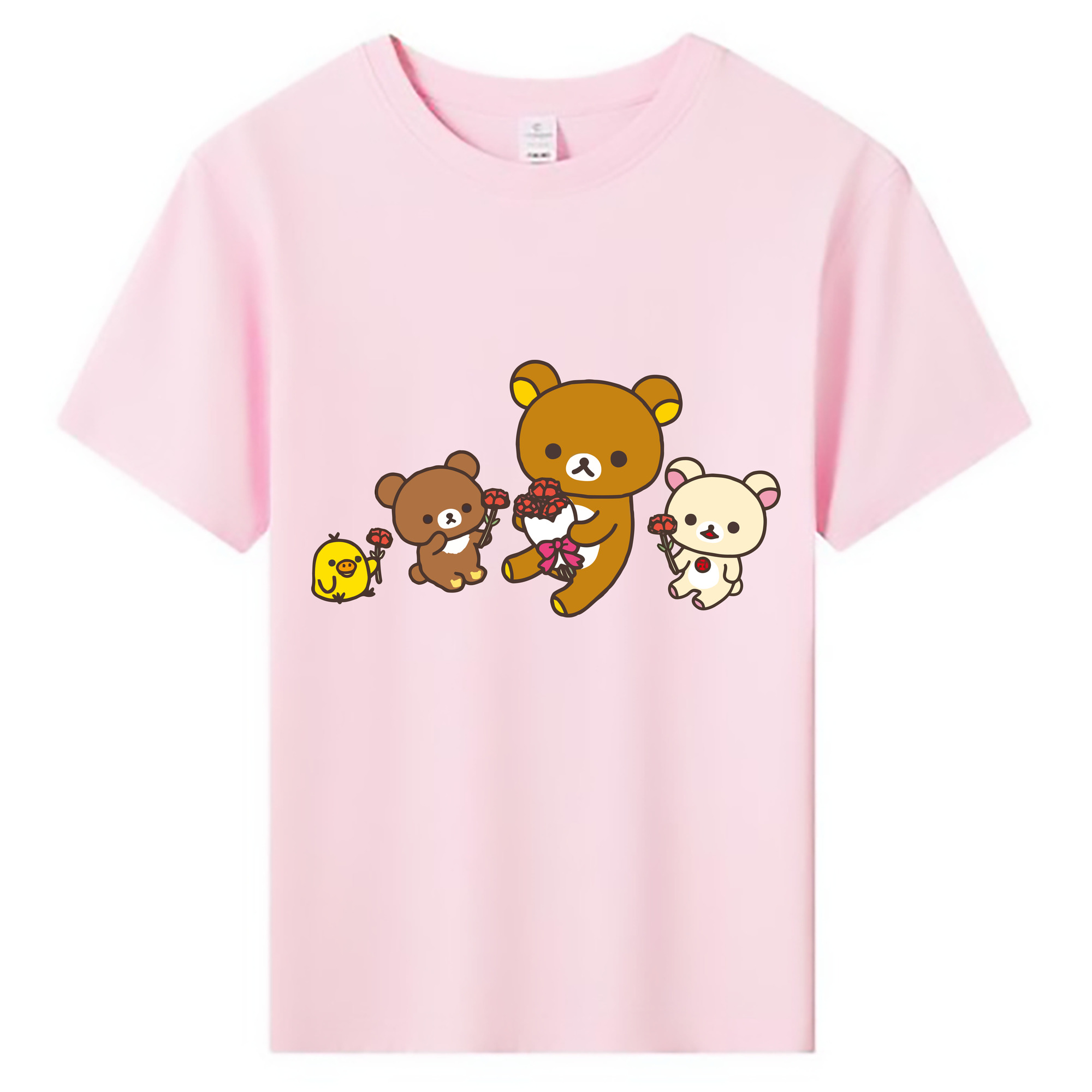 （画像用） リラックマ リラックマ キイロイトリ Rilakkuma Korilakkuma Kiiroitori 綿100％キッズTシャツ（フロントプリント）
