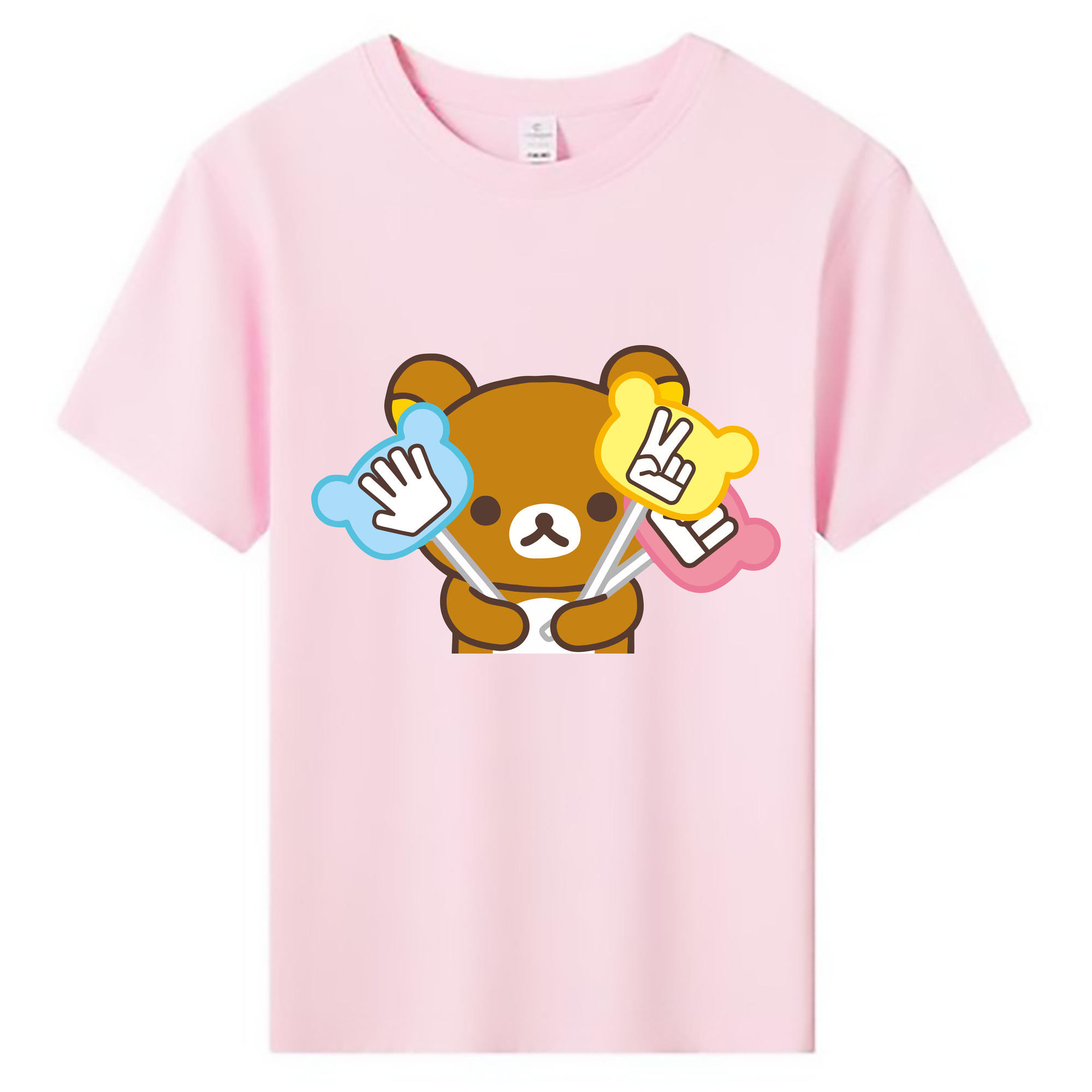 （画像用） リラックマ リラックマ キイロイトリ Rilakkuma Korilakkuma Kiiroitori 綿100％キッズTシャツ（フロントプリント）