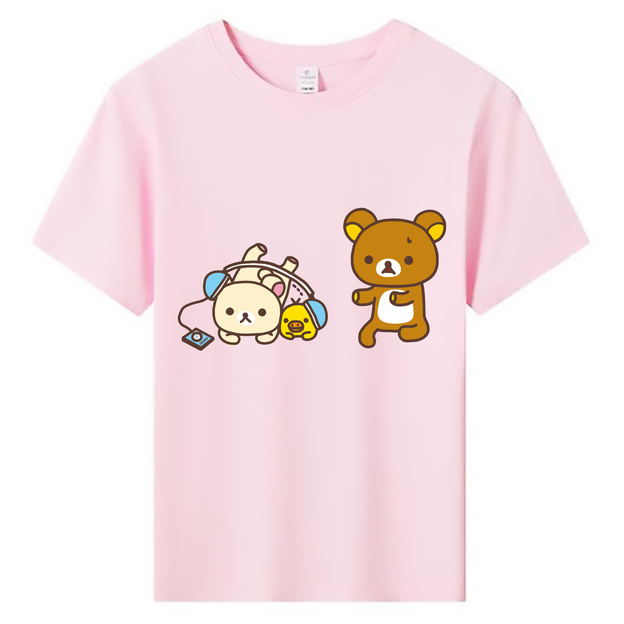 （画像用） リラックマ リラックマ キイロイトリ Rilakkuma Korilakkuma Kiiroitori 綿100％キッズTシャツ（フロントプリント）