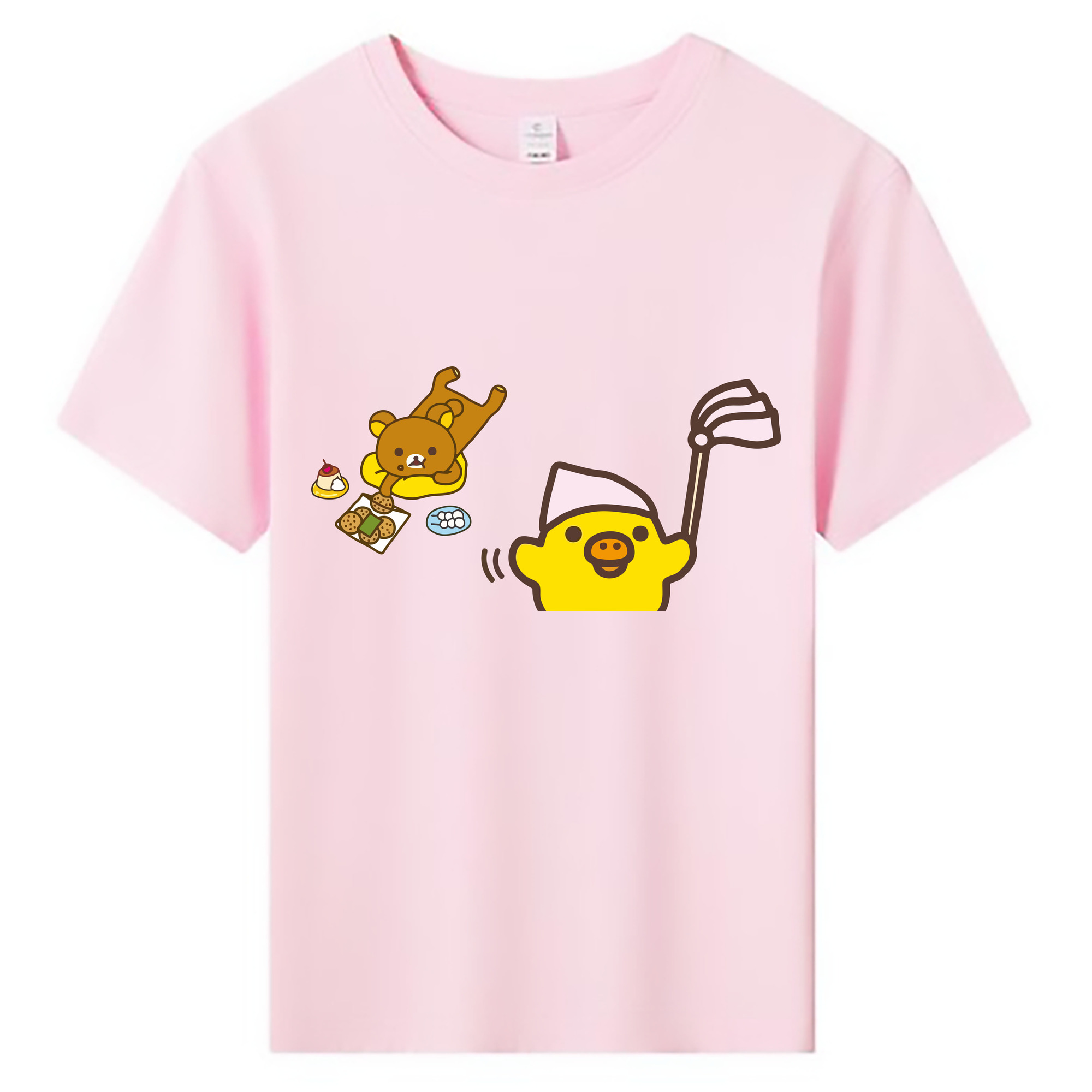 （画像用） リラックマ リラックマ キイロイトリ Rilakkuma Korilakkuma Kiiroitori 綿100％キッズTシャツ（フロントプリント）