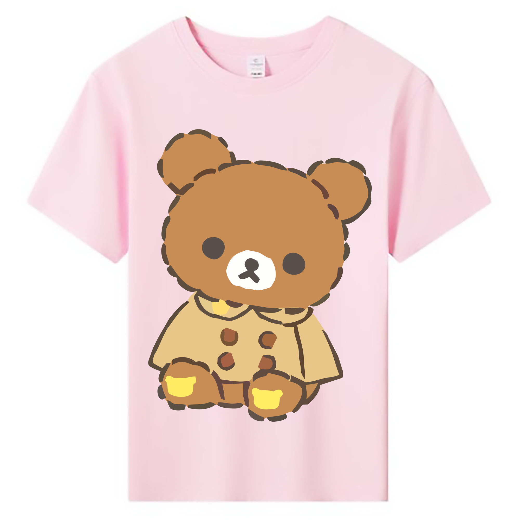 （画像用） リラックマ リラックマ キイロイトリ Rilakkuma Korilakkuma Kiiroitori 綿100％キッズTシャツ（フロントプリント）