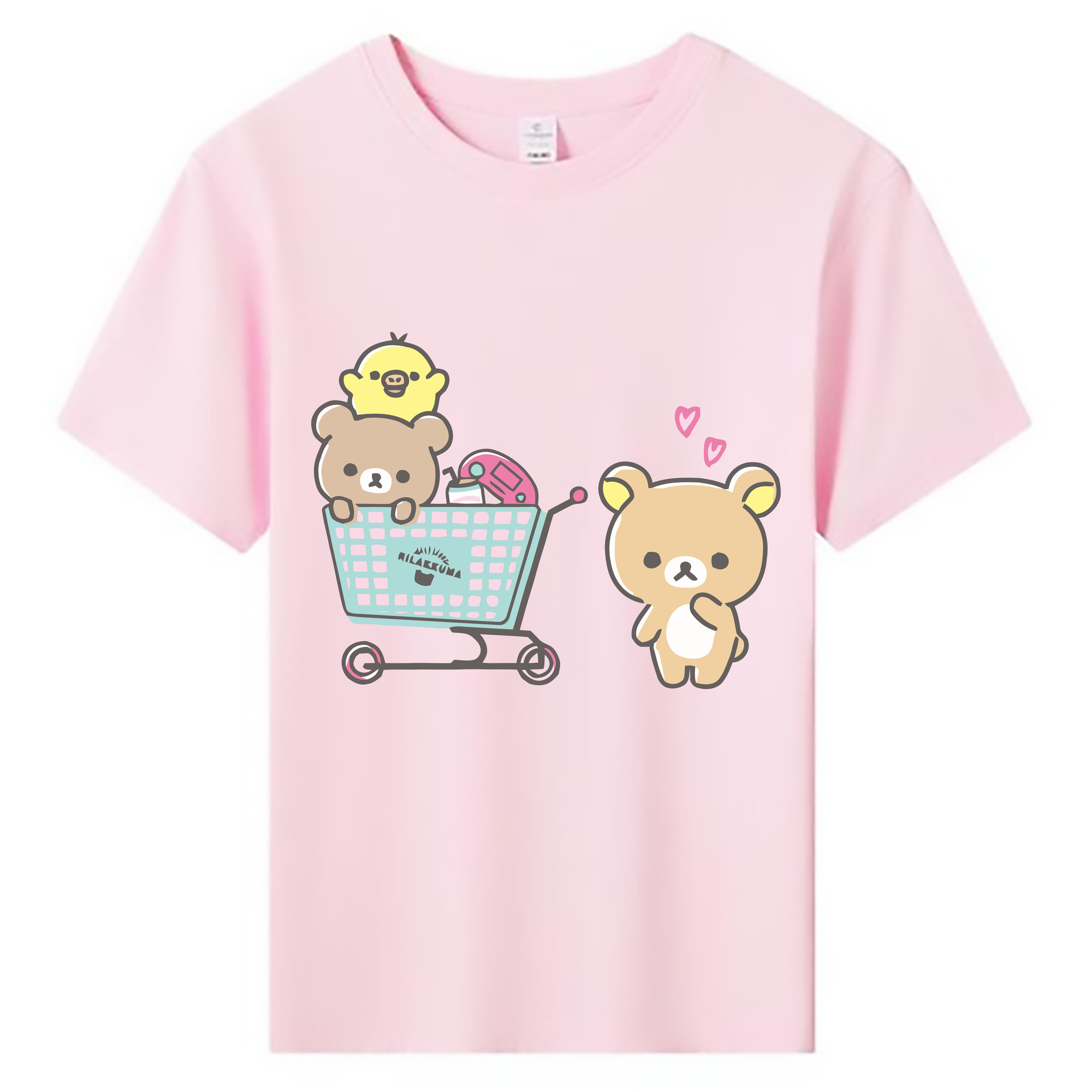 （画像用） リラックマ リラックマ キイロイトリ Rilakkuma Korilakkuma Kiiroitori 綿100％キッズTシャツ（フロントプリント）