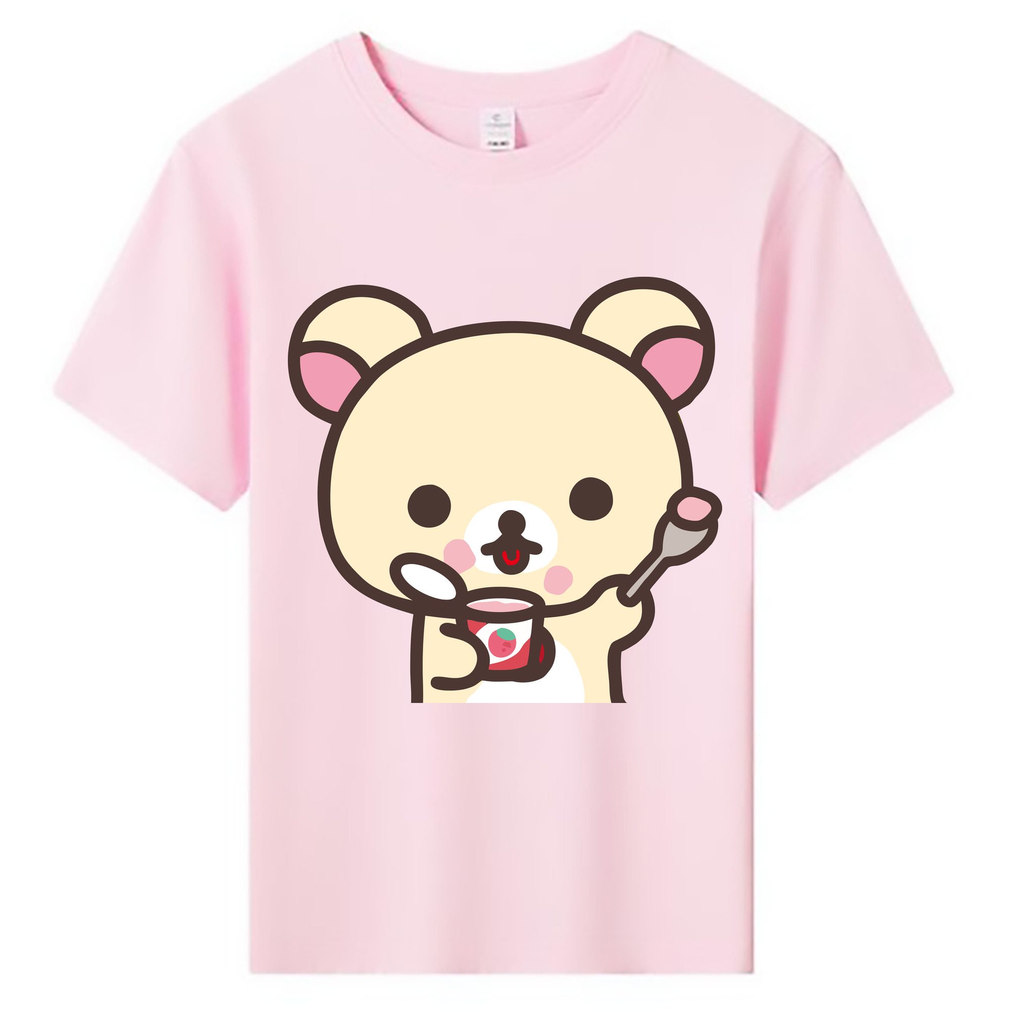 （画像用） リラックマ リラックマ キイロイトリ Rilakkuma Korilakkuma Kiiroitori 綿100％キッズTシャツ（フロントプリント）