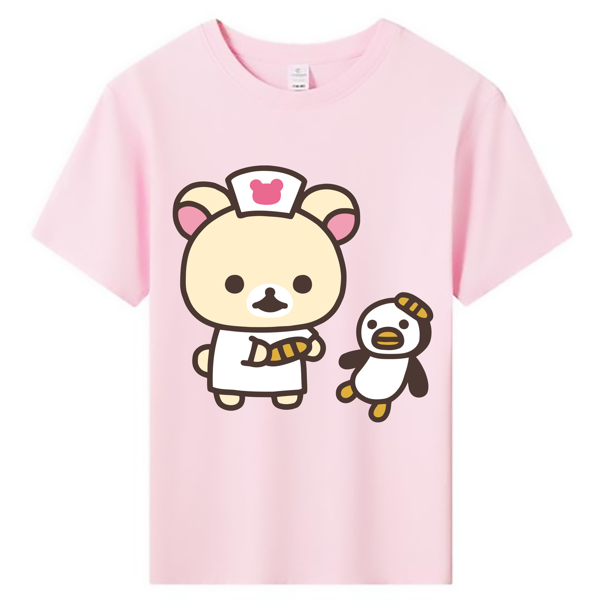 （画像用） リラックマ リラックマ キイロイトリ Rilakkuma Korilakkuma Kiiroitori 綿100％キッズTシャツ（フロントプリント）