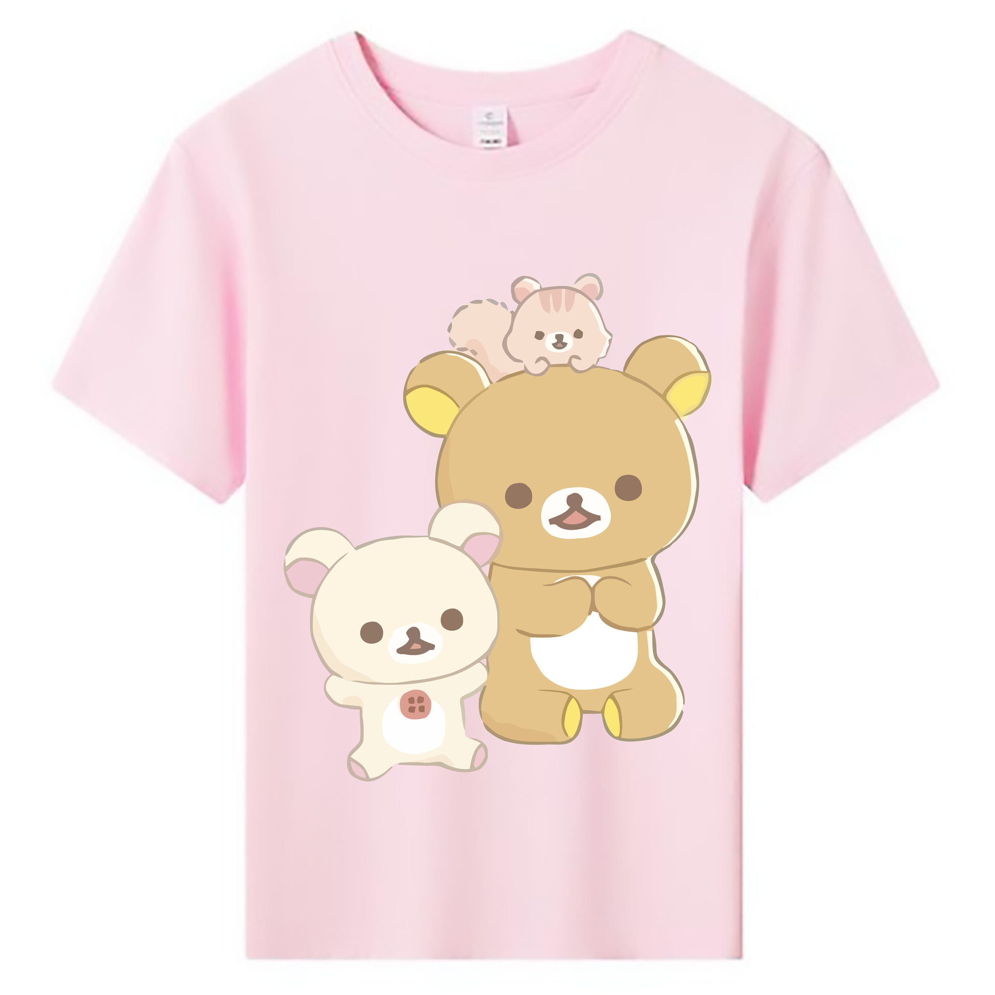 （画像用） リラックマ リラックマ キイロイトリ Rilakkuma Korilakkuma Kiiroitori 綿100％キッズTシャツ（フロントプリント）