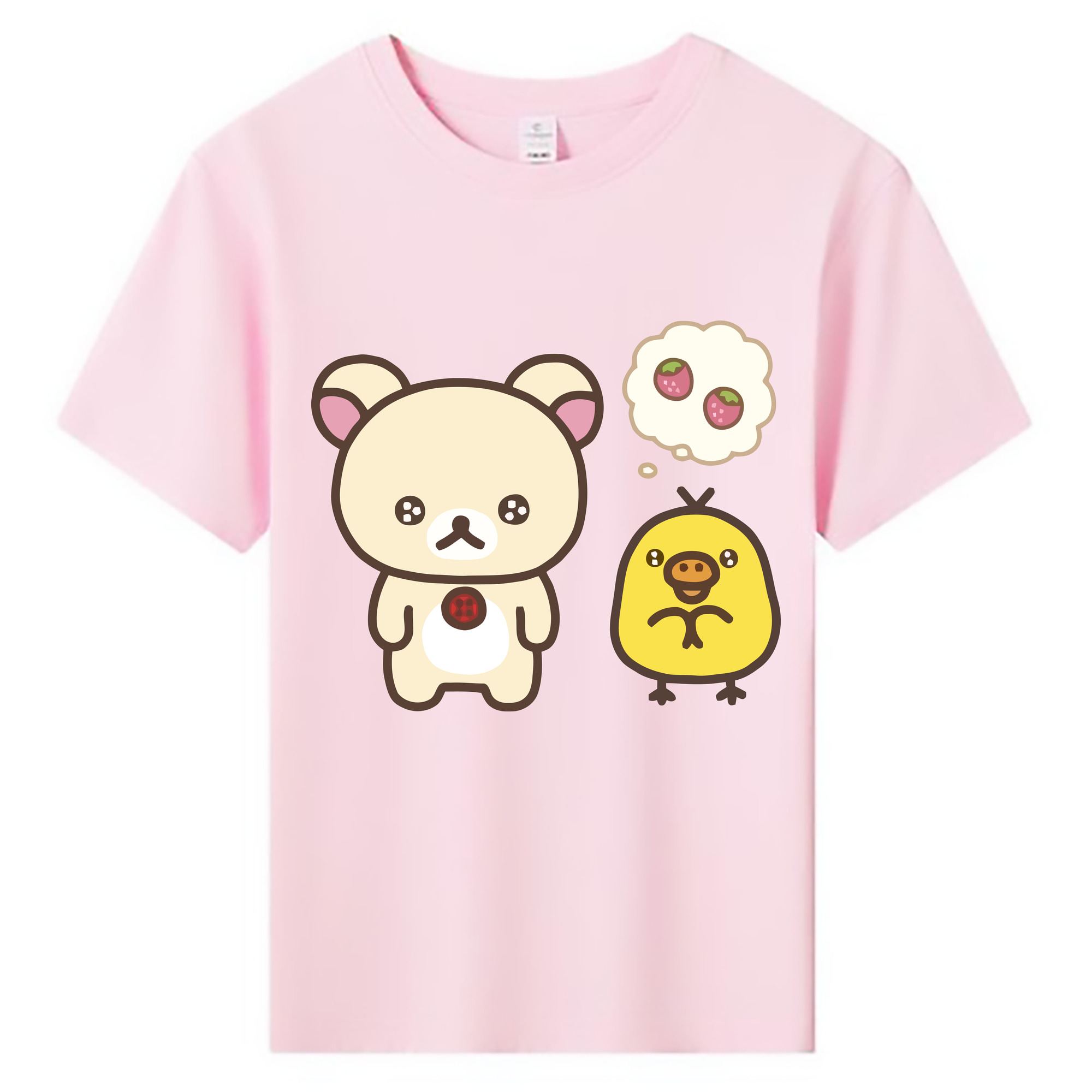 （画像用） リラックマ リラックマ キイロイトリ Rilakkuma Korilakkuma Kiiroitori 綿100％キッズTシャツ（フロントプリント）