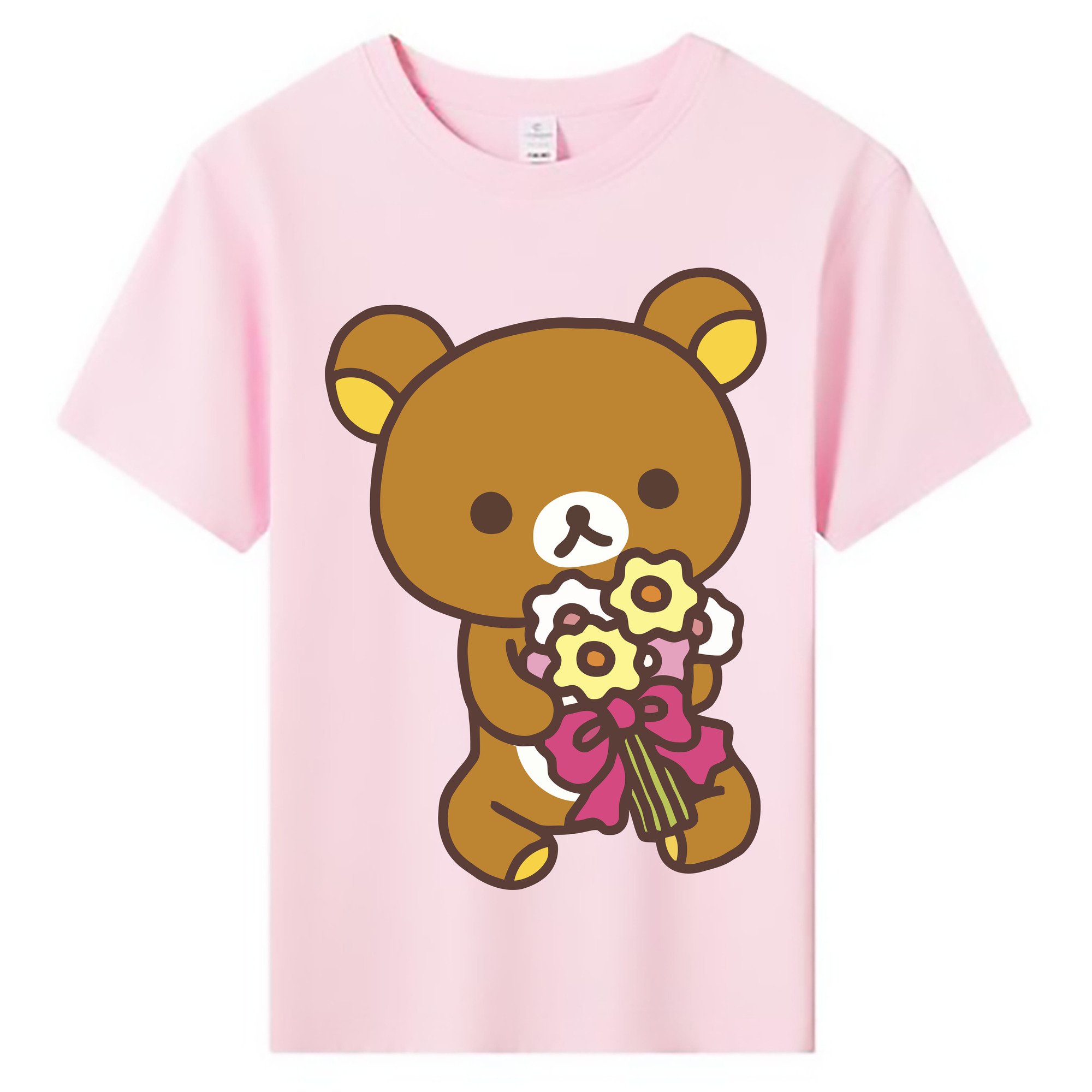 （画像用） リラックマ リラックマ キイロイトリ Rilakkuma Korilakkuma Kiiroitori 綿100％キッズTシャツ（フロントプリント）