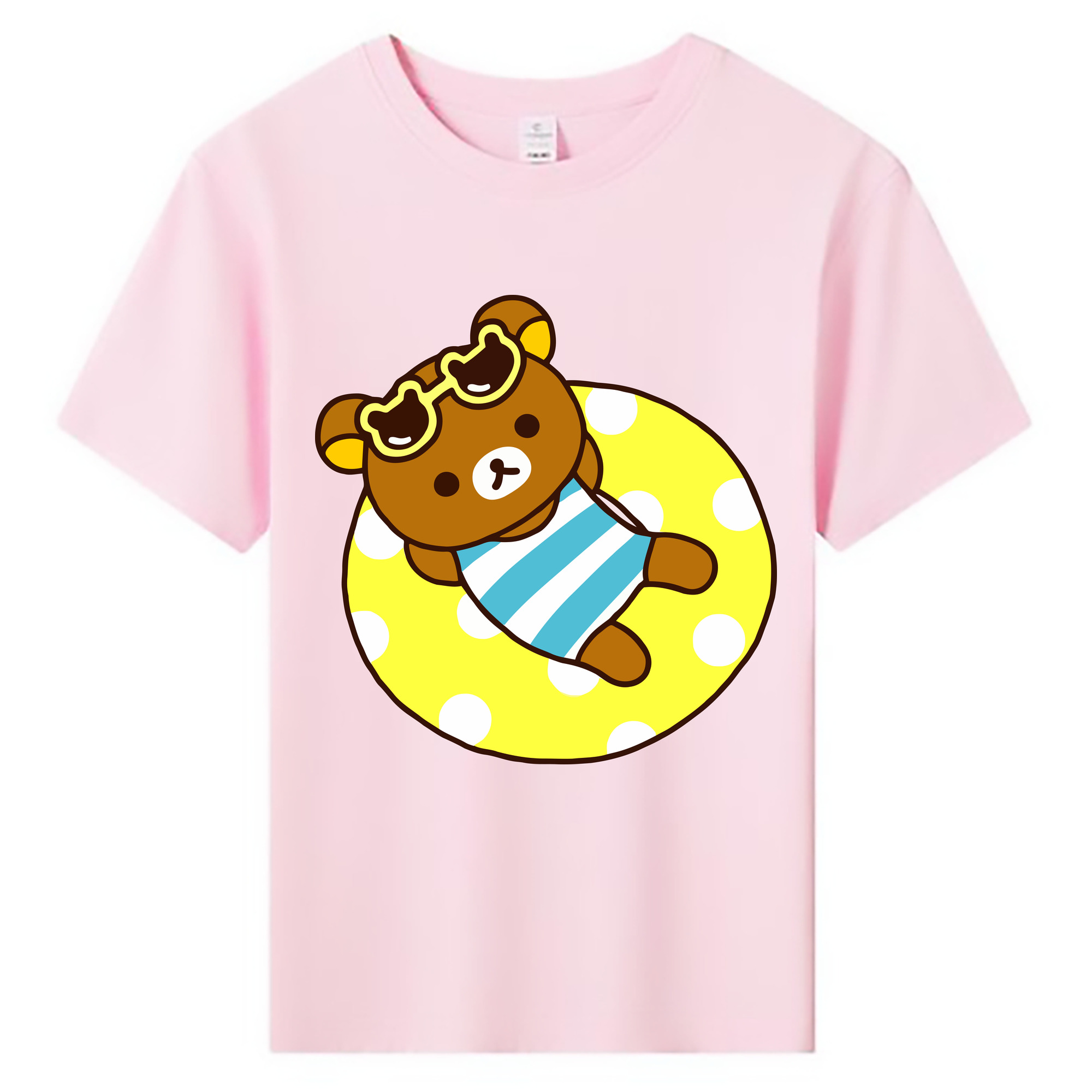 （画像用） リラックマ リラックマ キイロイトリ Rilakkuma Korilakkuma Kiiroitori 綿100％キッズTシャツ（フロントプリント）