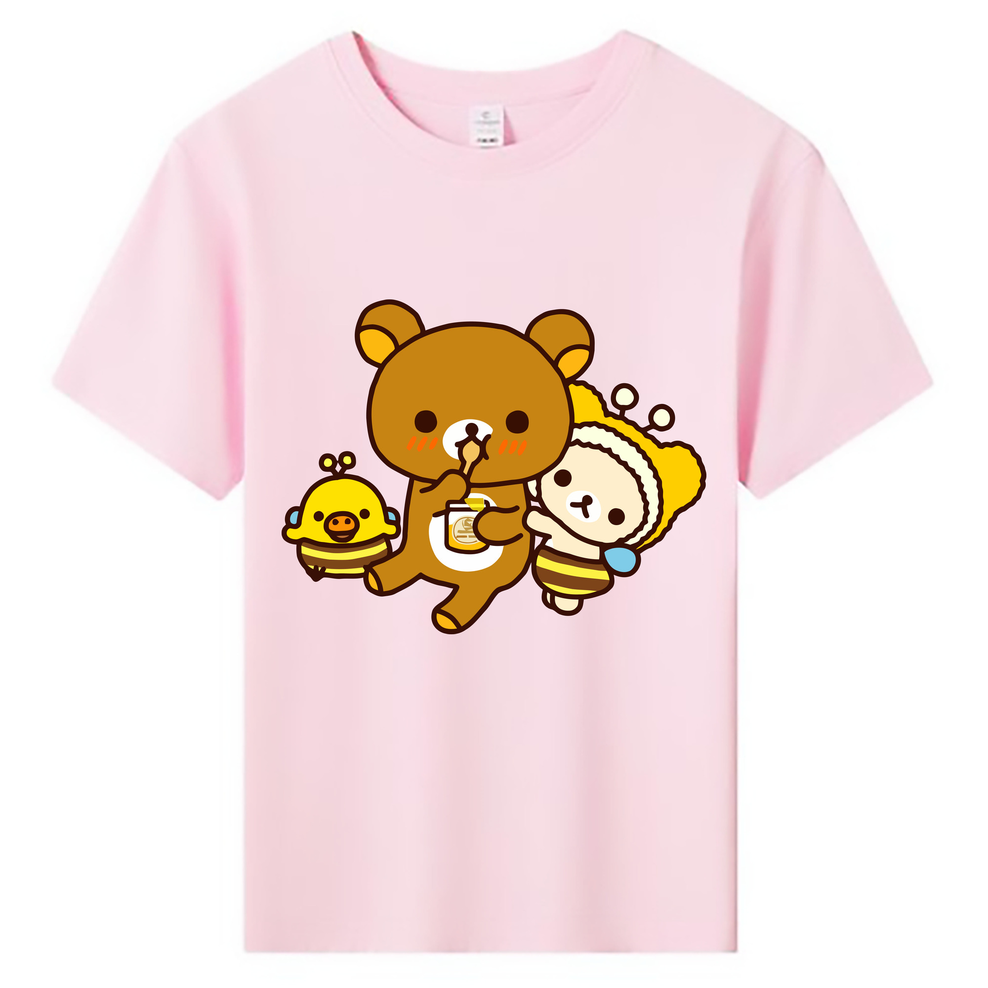 （画像用） リラックマ リラックマ キイロイトリ Rilakkuma Korilakkuma Kiiroitori 綿100％キッズTシャツ（フロントプリント）