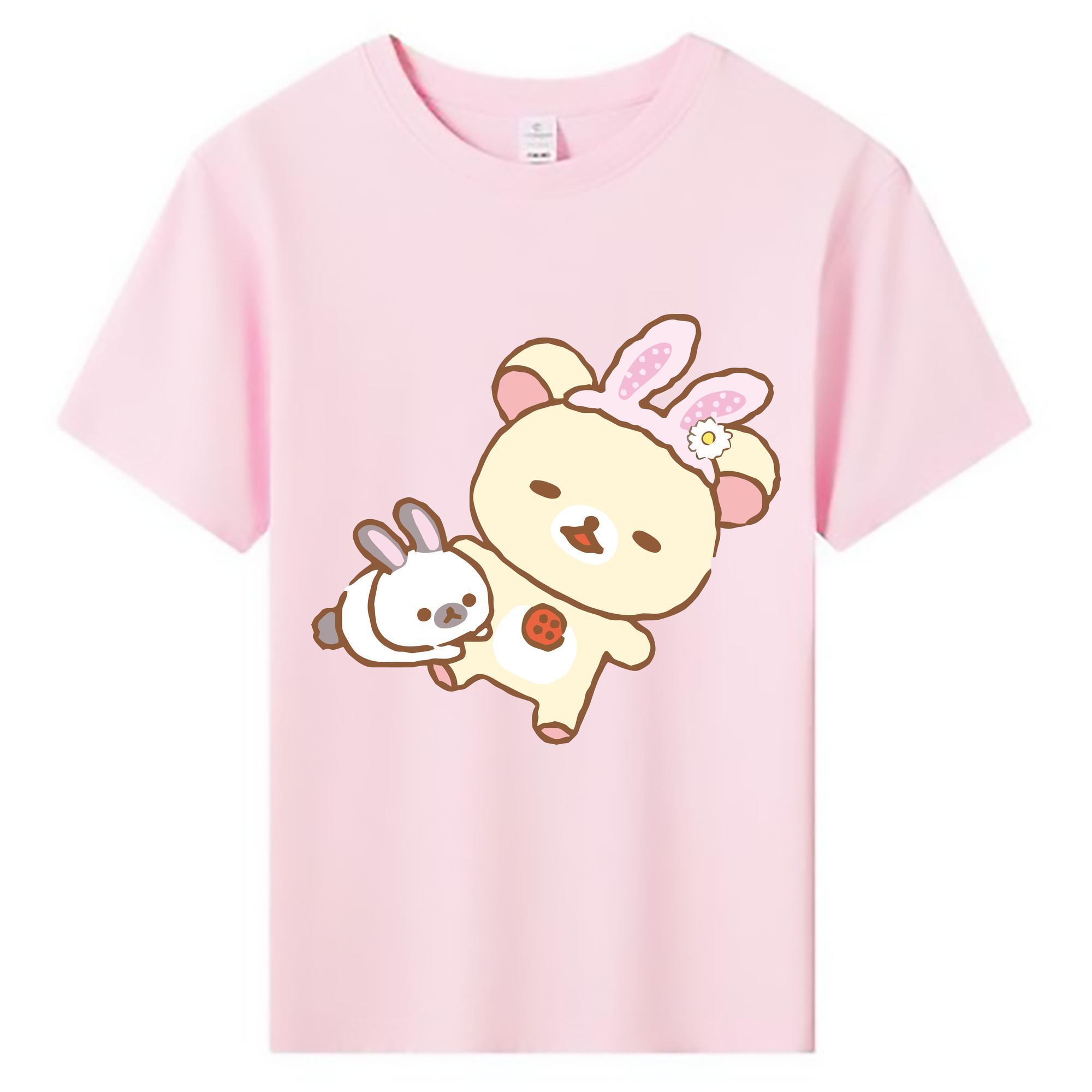 （画像用） リラックマ リラックマ キイロイトリ Rilakkuma Korilakkuma Kiiroitori 綿100％キッズTシャツ（フロントプリント）