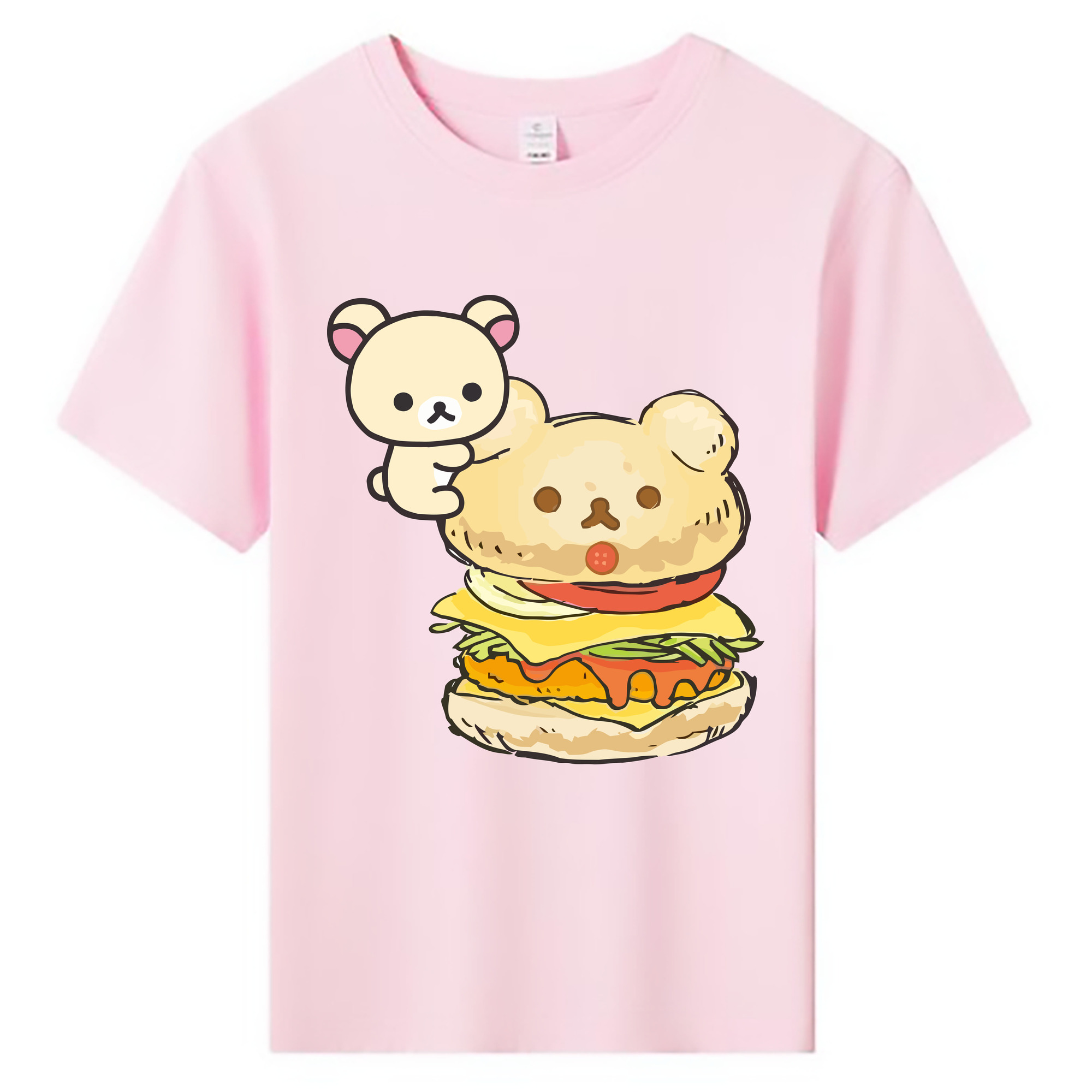 （画像用） リラックマ リラックマ キイロイトリ Rilakkuma Korilakkuma Kiiroitori 綿100％キッズTシャツ（フロントプリント）