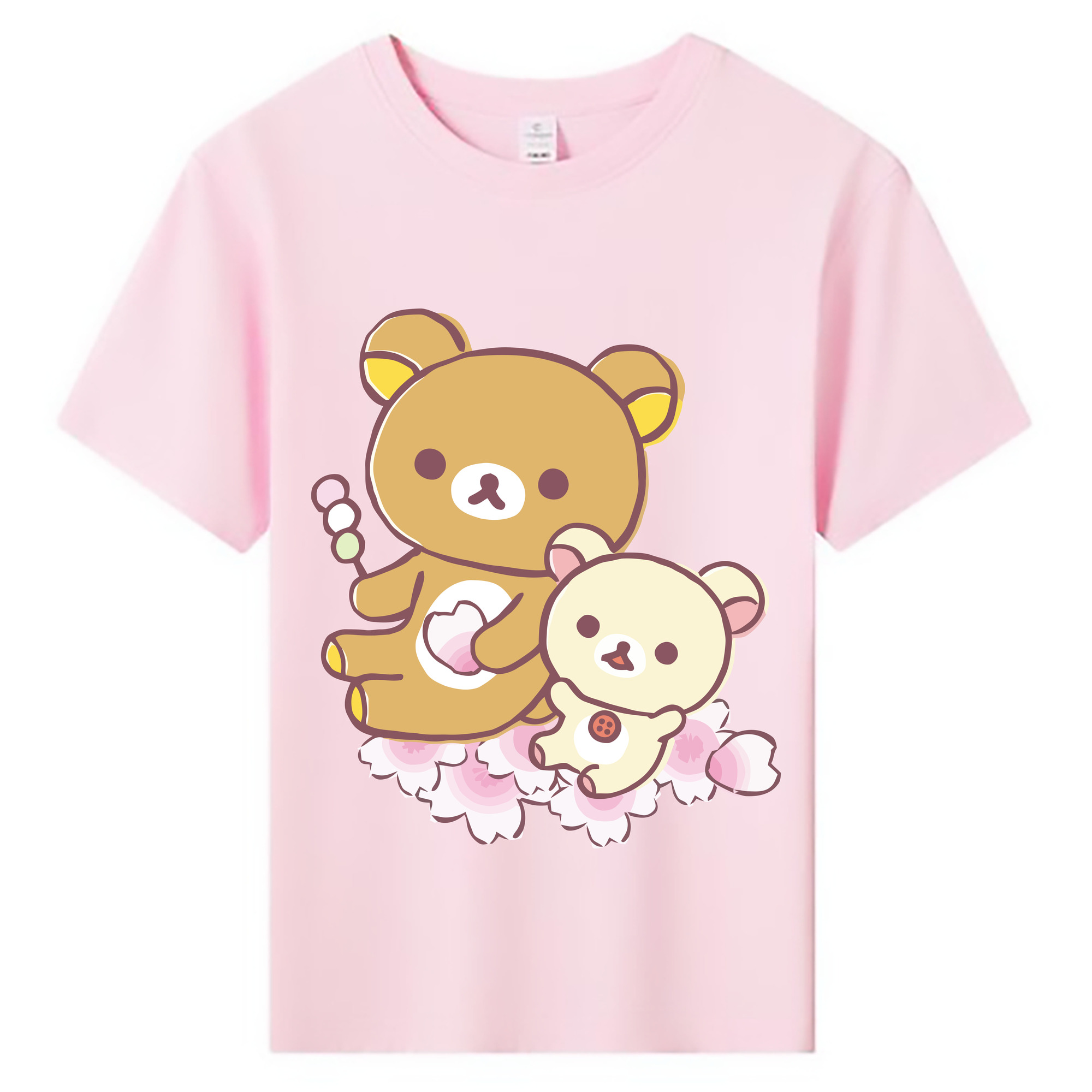 （画像用） リラックマ リラックマ キイロイトリ Rilakkuma Korilakkuma Kiiroitori 綿100％キッズTシャツ（フロントプリント）