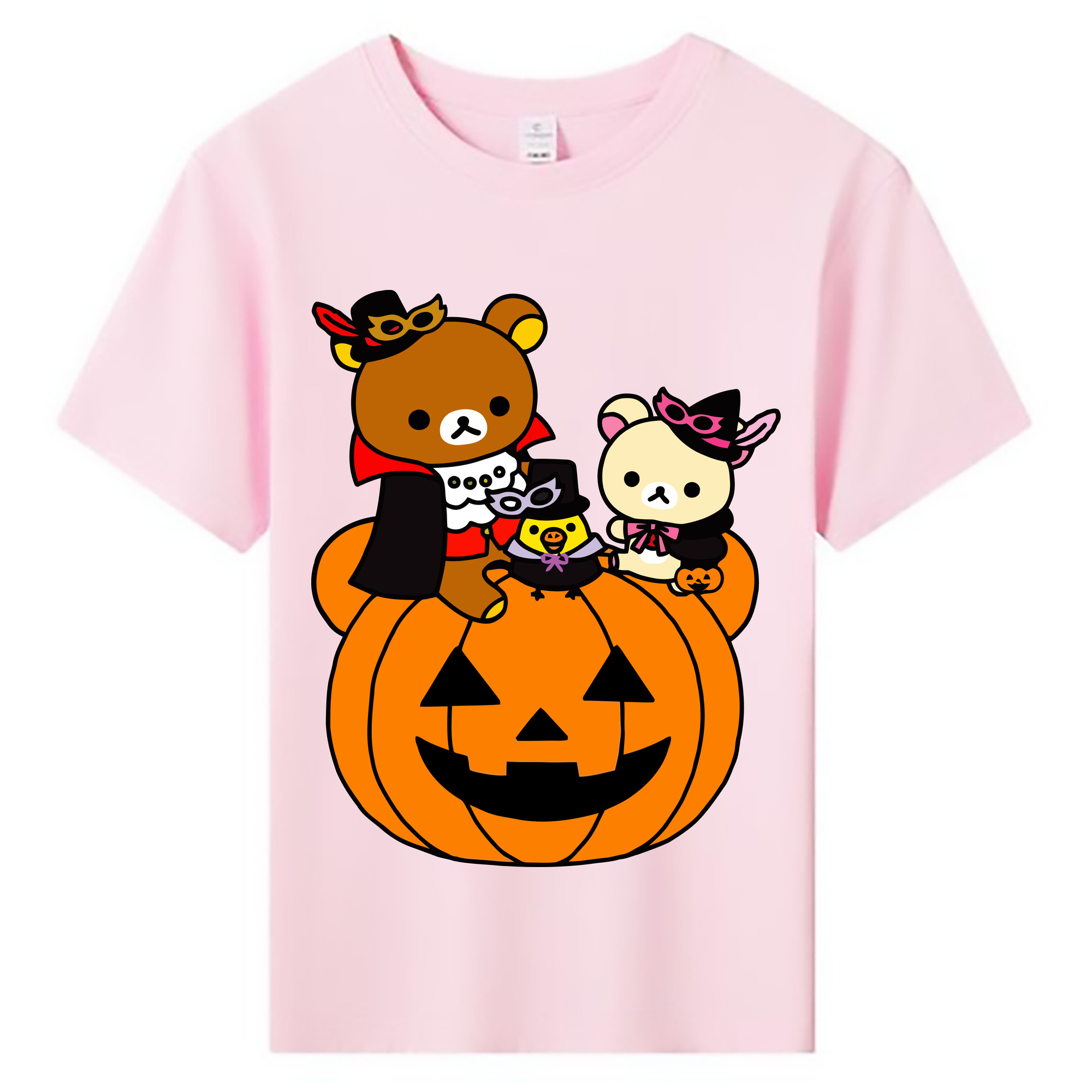 （画像用） リラックマ リラックマ キイロイトリ Rilakkuma Korilakkuma Kiiroitori 綿100％キッズTシャツ（フロントプリント）