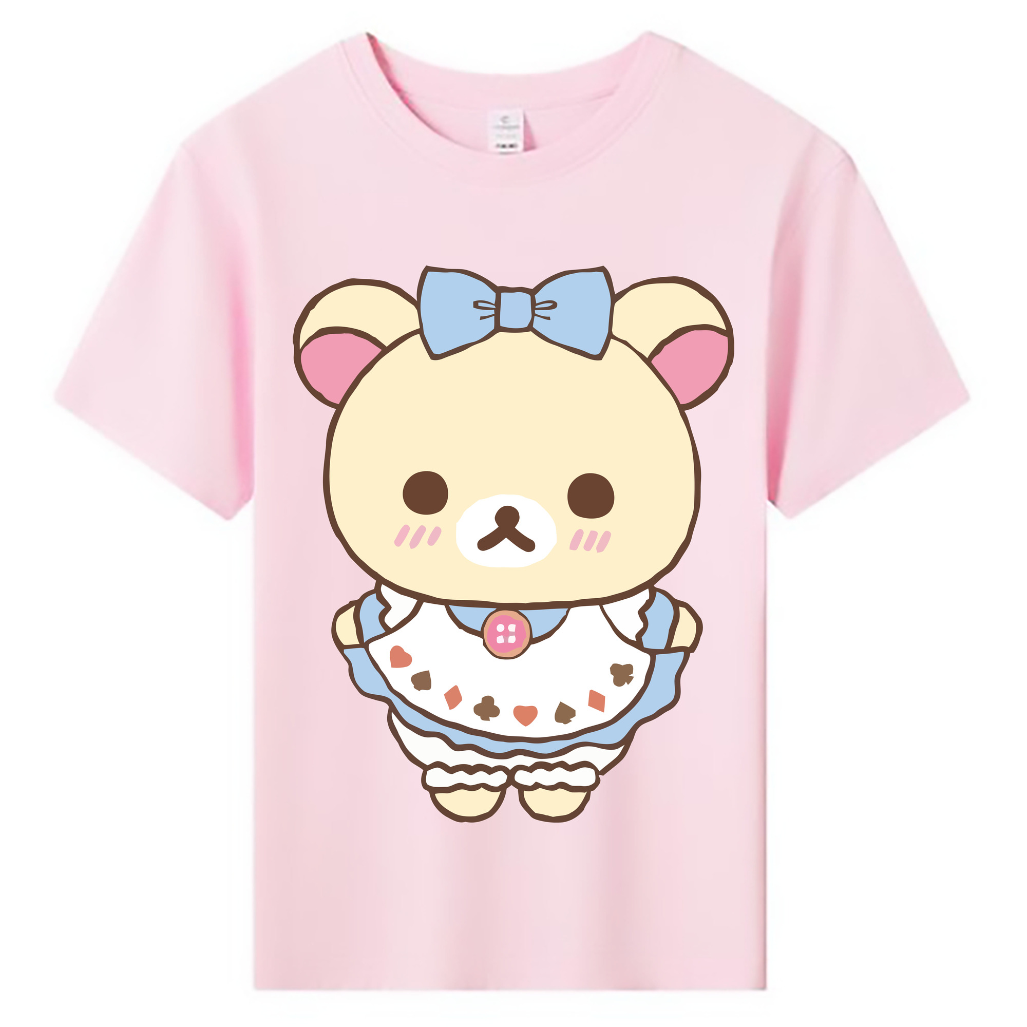 （画像用） リラックマ リラックマ キイロイトリ Rilakkuma Korilakkuma Kiiroitori 綿100％キッズTシャツ（フロントプリント）