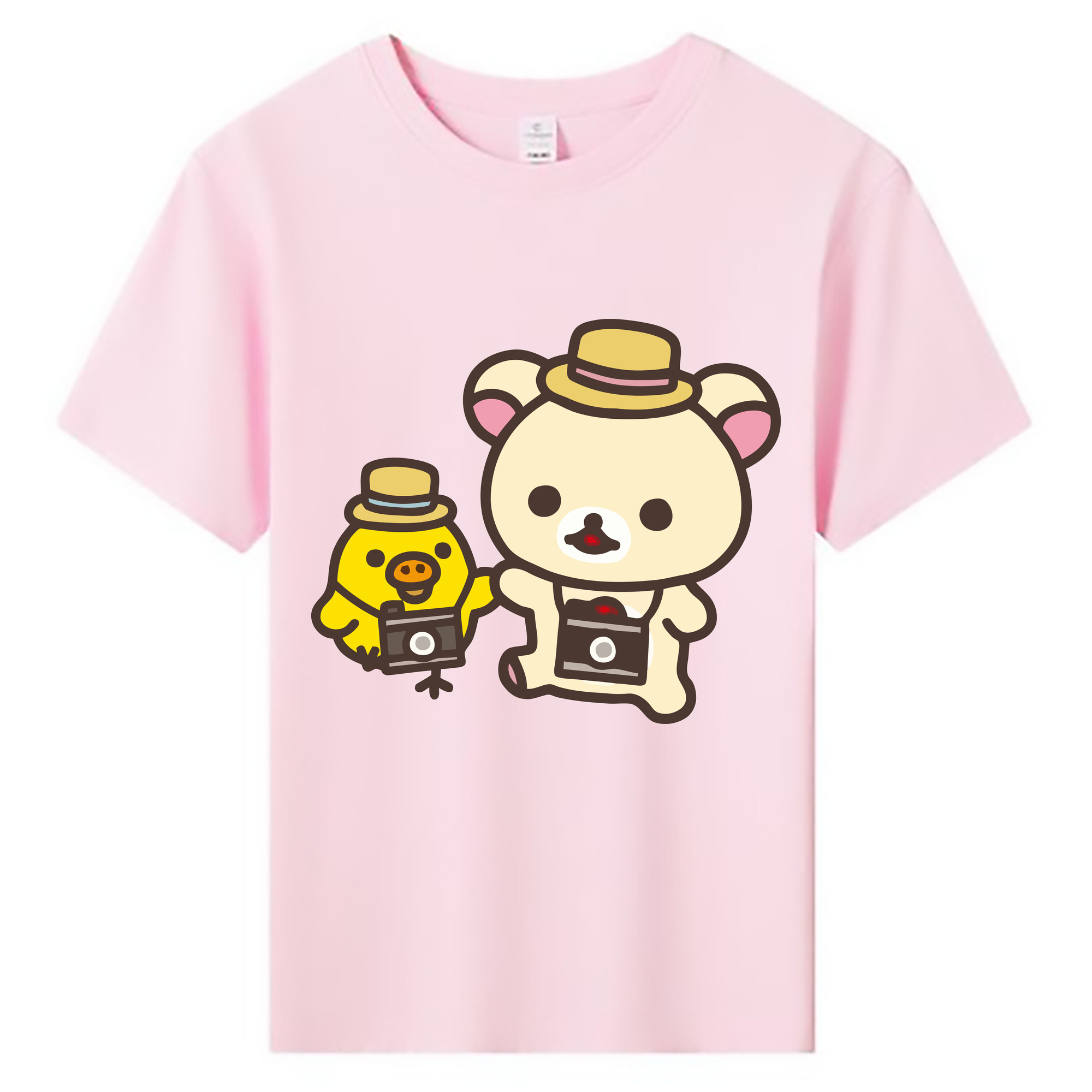 （画像用） リラックマ リラックマ キイロイトリ Rilakkuma Korilakkuma Kiiroitori 綿100％キッズTシャツ（フロントプリント）