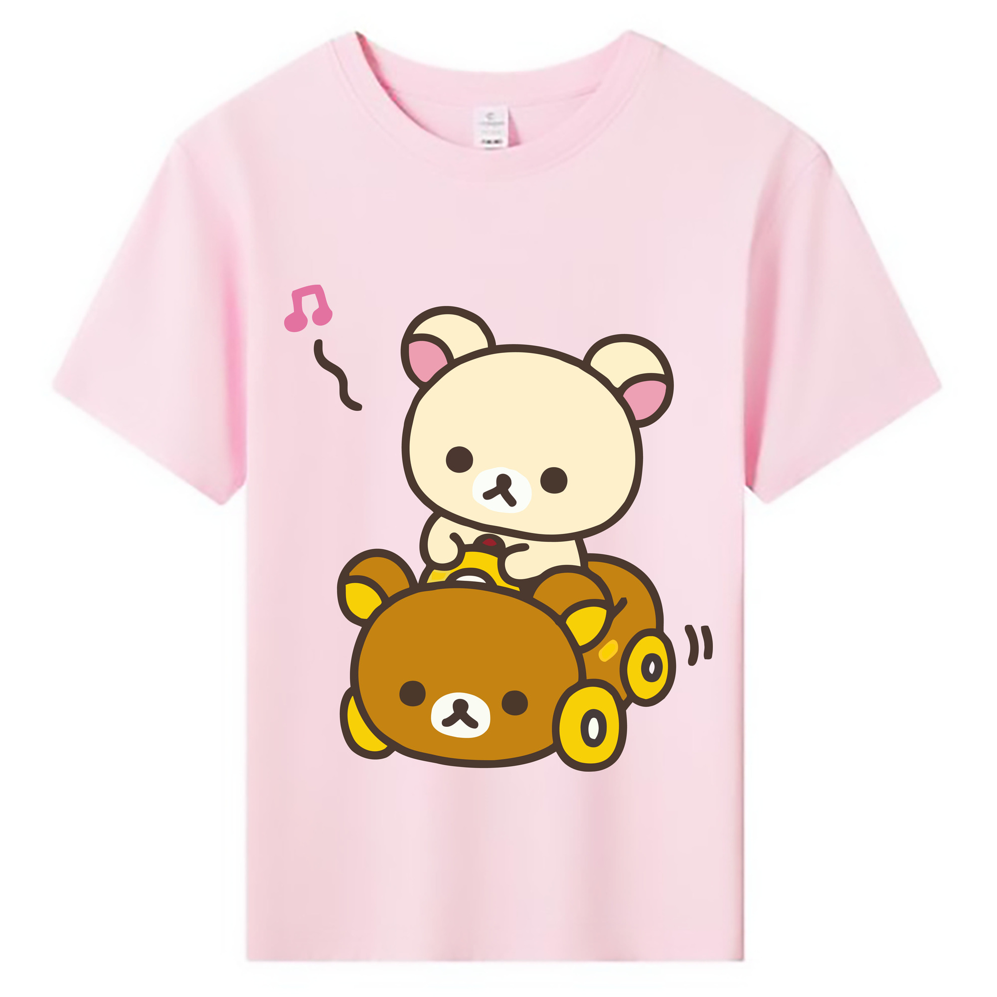 （画像用） リラックマ リラックマ キイロイトリ Rilakkuma Korilakkuma Kiiroitori 綿100％キッズTシャツ（フロントプリント）