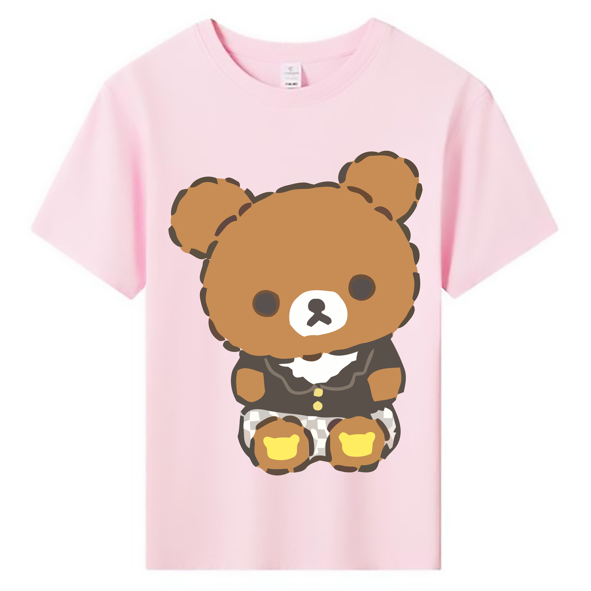 （画像用） リラックマ リラックマ キイロイトリ Rilakkuma Korilakkuma Kiiroitori 綿100％キッズTシャツ（フロントプリント）