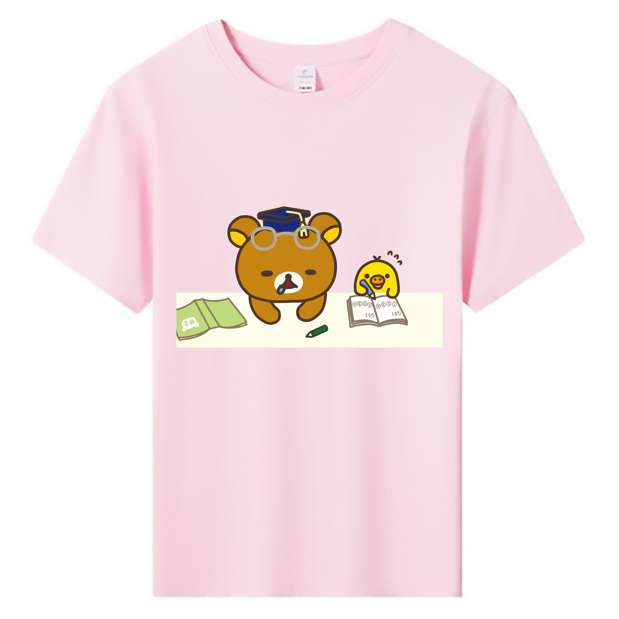 （画像用） リラックマ リラックマ キイロイトリ Rilakkuma Korilakkuma Kiiroitori 綿100％キッズTシャツ（フロントプリント）