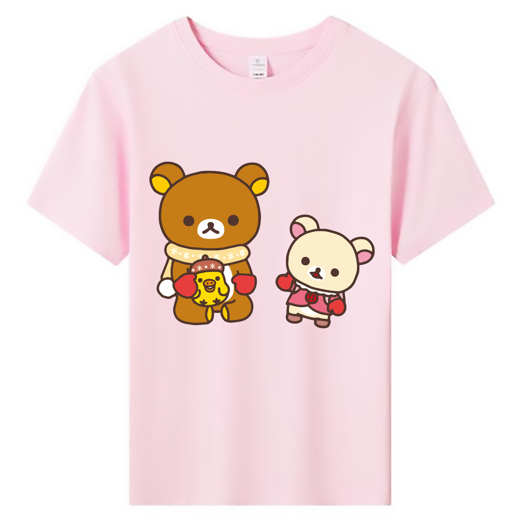 （画像用） リラックマ リラックマ キイロイトリ Rilakkuma Korilakkuma Kiiroitori 綿100％キッズTシャツ（フロントプリント）