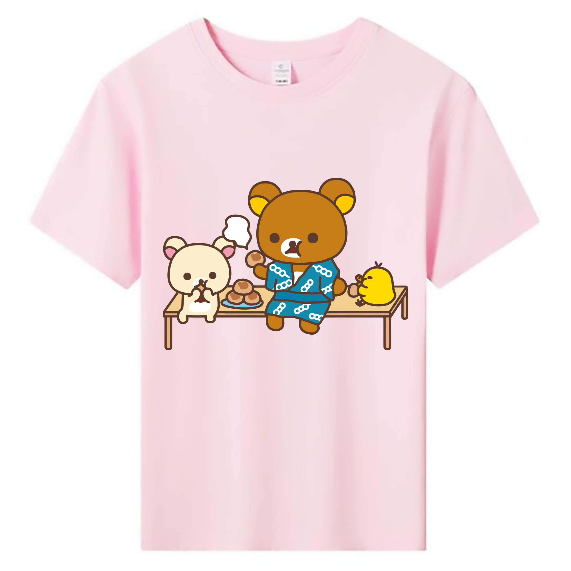 （画像用） リラックマ リラックマ キイロイトリ Rilakkuma Korilakkuma Kiiroitori 綿100％キッズTシャツ（フロントプリント）