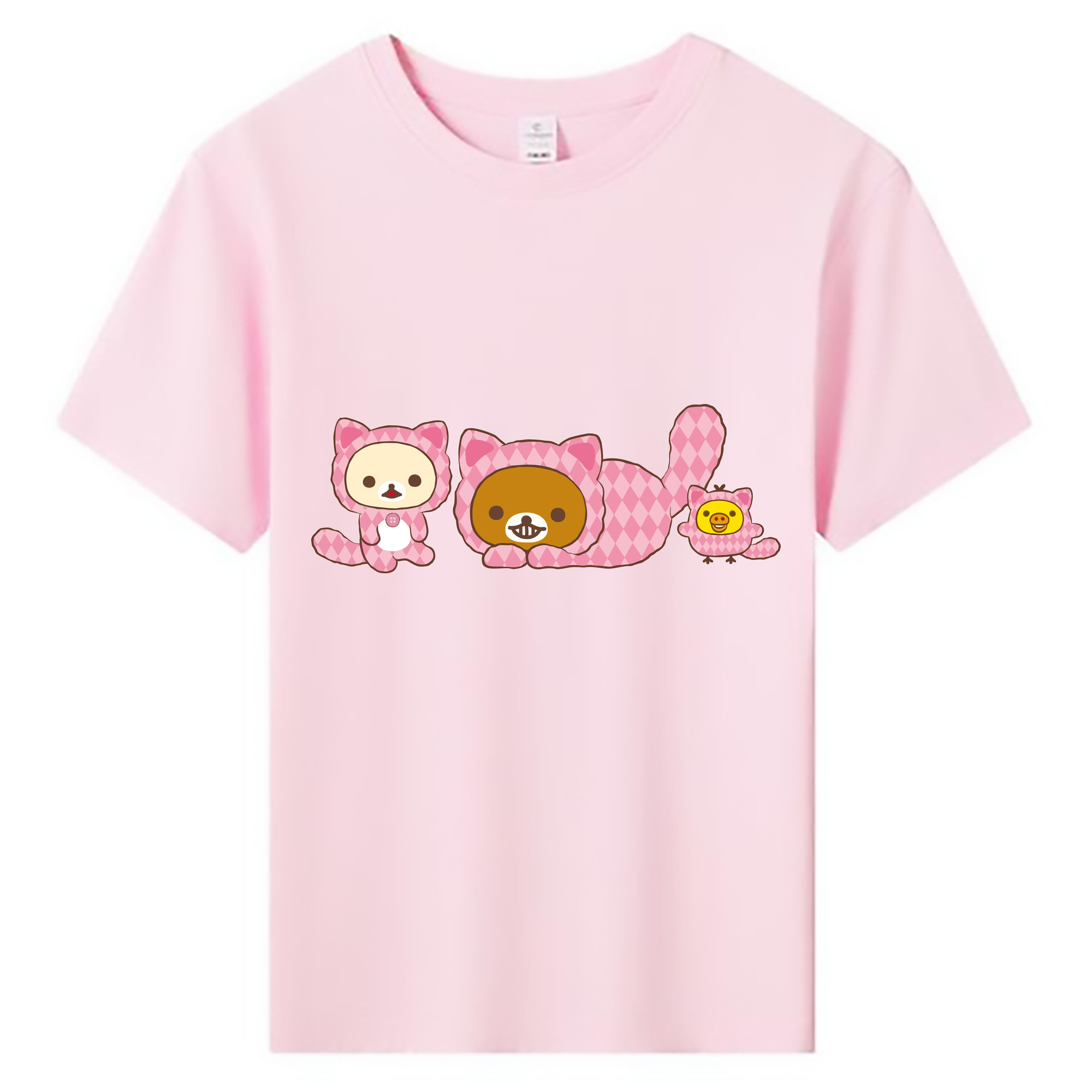 （画像用） リラックマ リラックマ キイロイトリ Rilakkuma Korilakkuma Kiiroitori 綿100％キッズTシャツ（フロントプリント）
