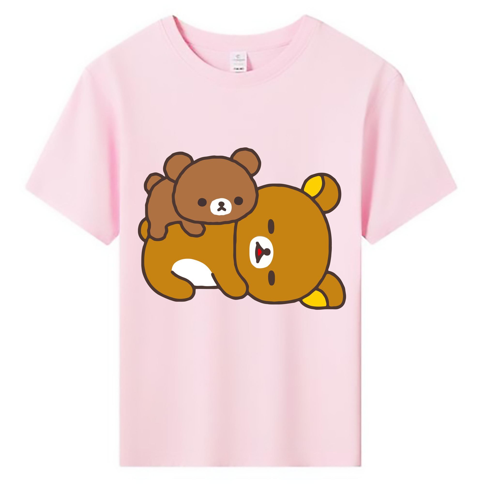 （画像用） リラックマ リラックマ キイロイトリ Rilakkuma Korilakkuma Kiiroitori 綿100％キッズTシャツ（フロントプリント）