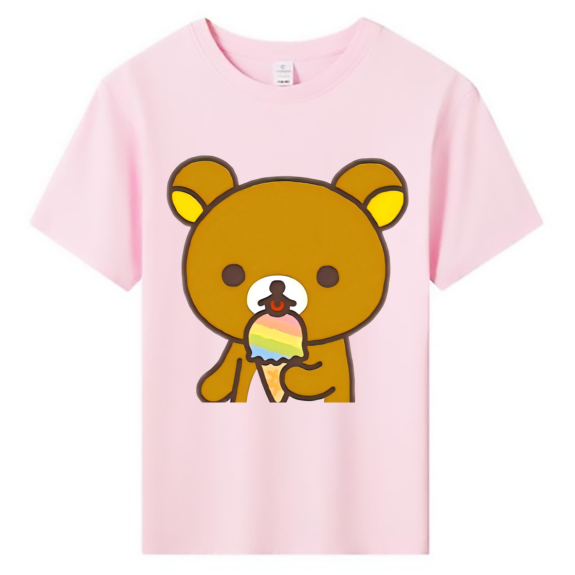 （画像用） リラックマ リラックマ キイロイトリ Rilakkuma Korilakkuma Kiiroitori 綿100％キッズTシャツ（フロントプリント）
