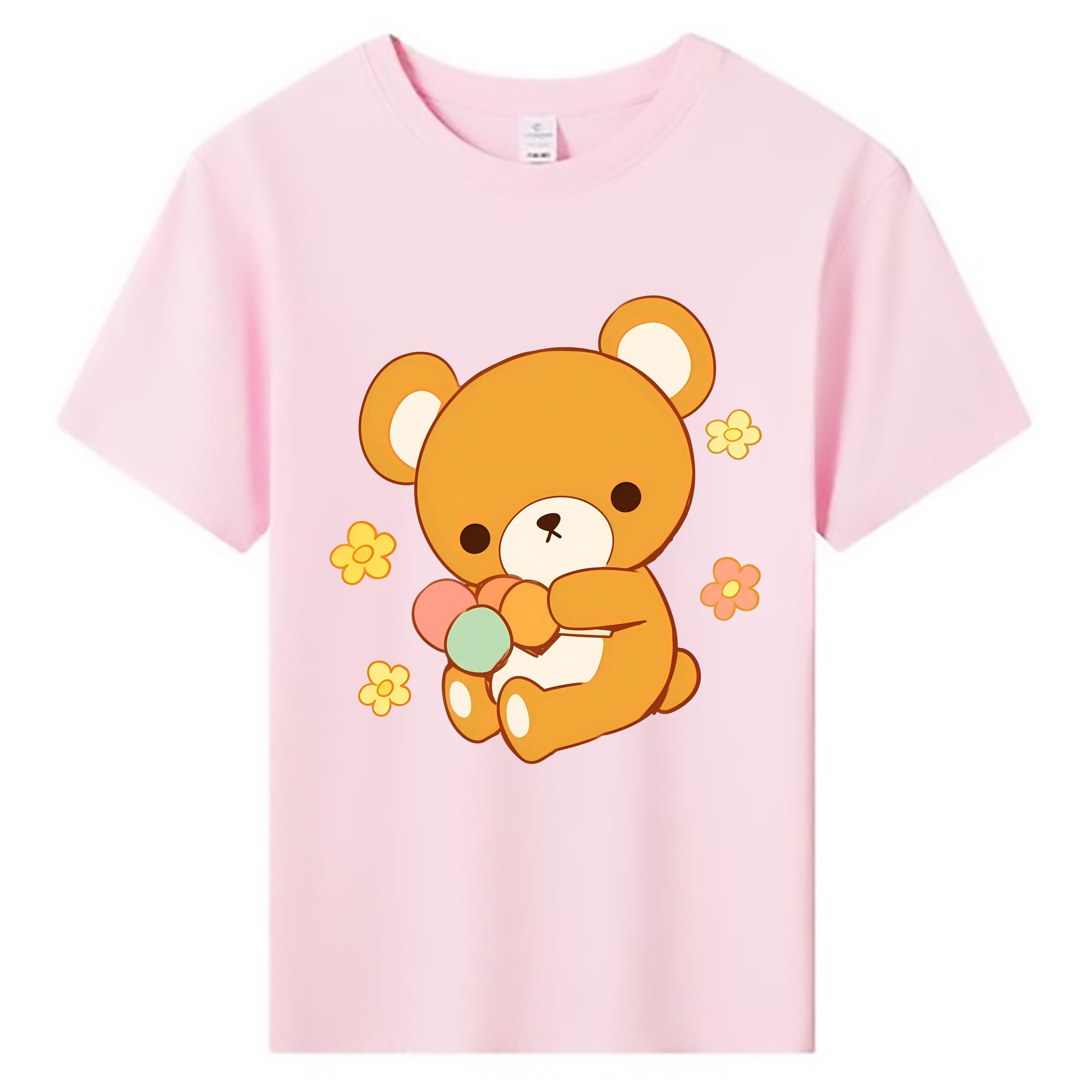 （画像用） リラックマ リラックマ キイロイトリ Rilakkuma Korilakkuma Kiiroitori 綿100％キッズTシャツ（フロントプリント）