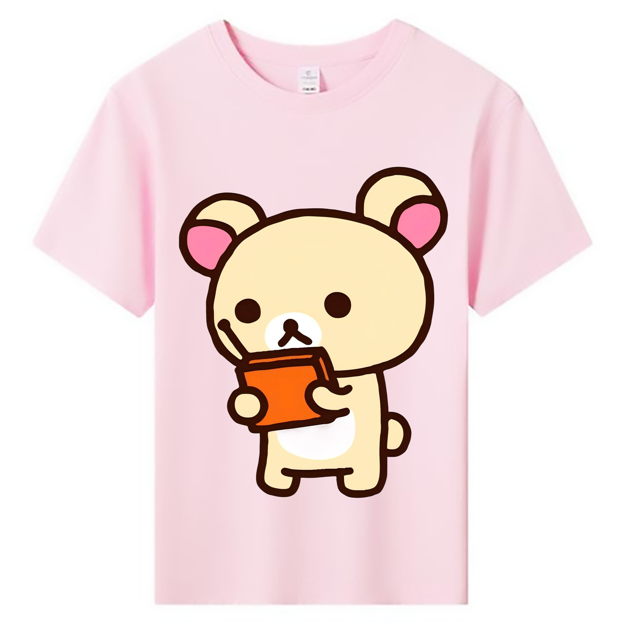 （画像用） リラックマ リラックマ キイロイトリ Rilakkuma Korilakkuma Kiiroitori 綿100％キッズTシャツ（フロントプリント）
