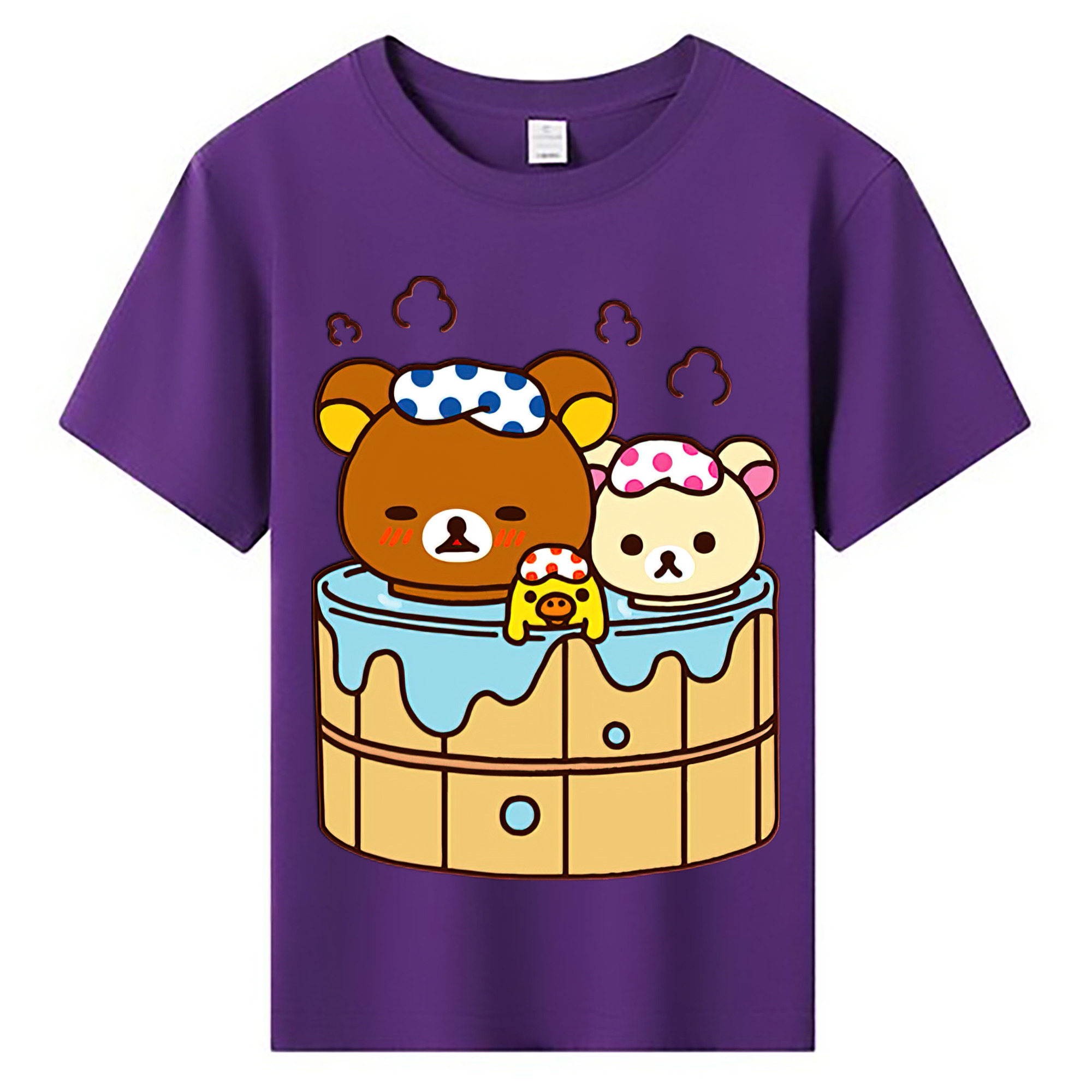 （画像用） リラックマ リラックマ キイロイトリ Rilakkuma Korilakkuma Kiiroitori 綿100％キッズTシャツ（フロントプリント）