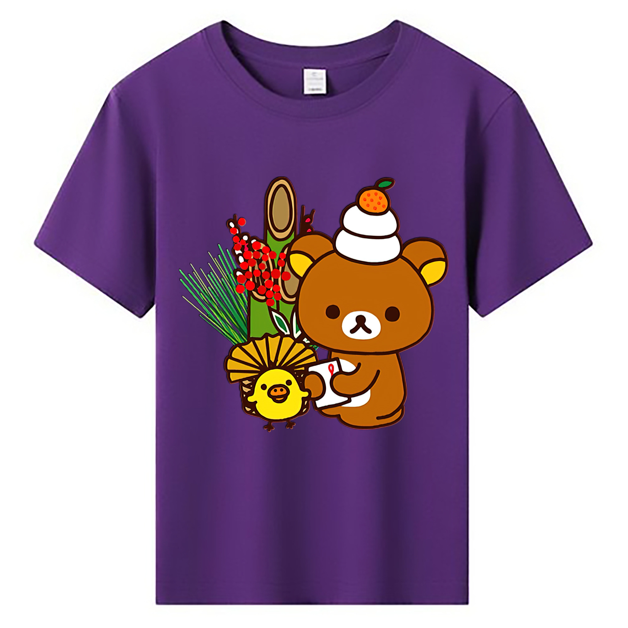 （画像用） リラックマ リラックマ キイロイトリ Rilakkuma Korilakkuma Kiiroitori 綿100％キッズTシャツ（フロントプリント）