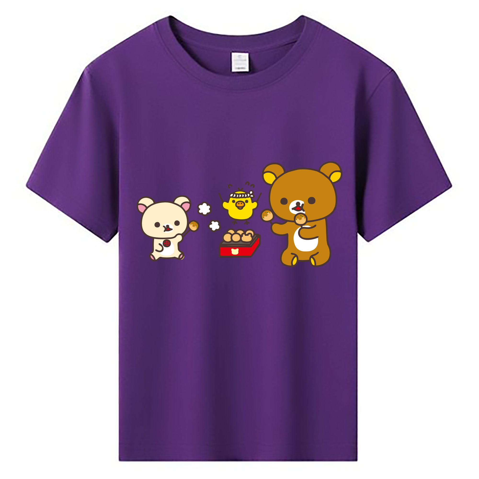 （画像用） リラックマ リラックマ キイロイトリ Rilakkuma Korilakkuma Kiiroitori 綿100％キッズTシャツ（フロントプリント）