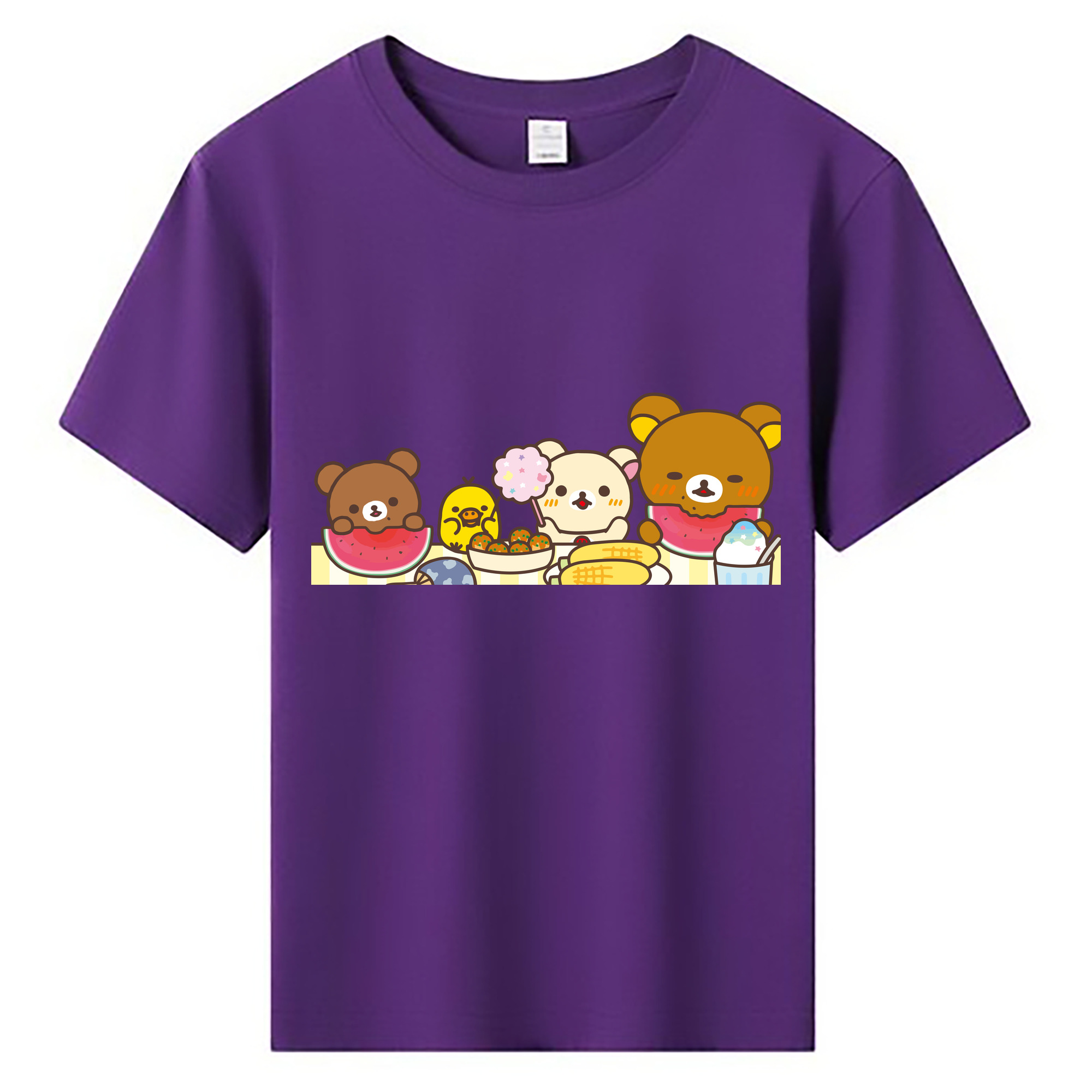 （画像用） リラックマ リラックマ キイロイトリ Rilakkuma Korilakkuma Kiiroitori 綿100％キッズTシャツ（フロントプリント）