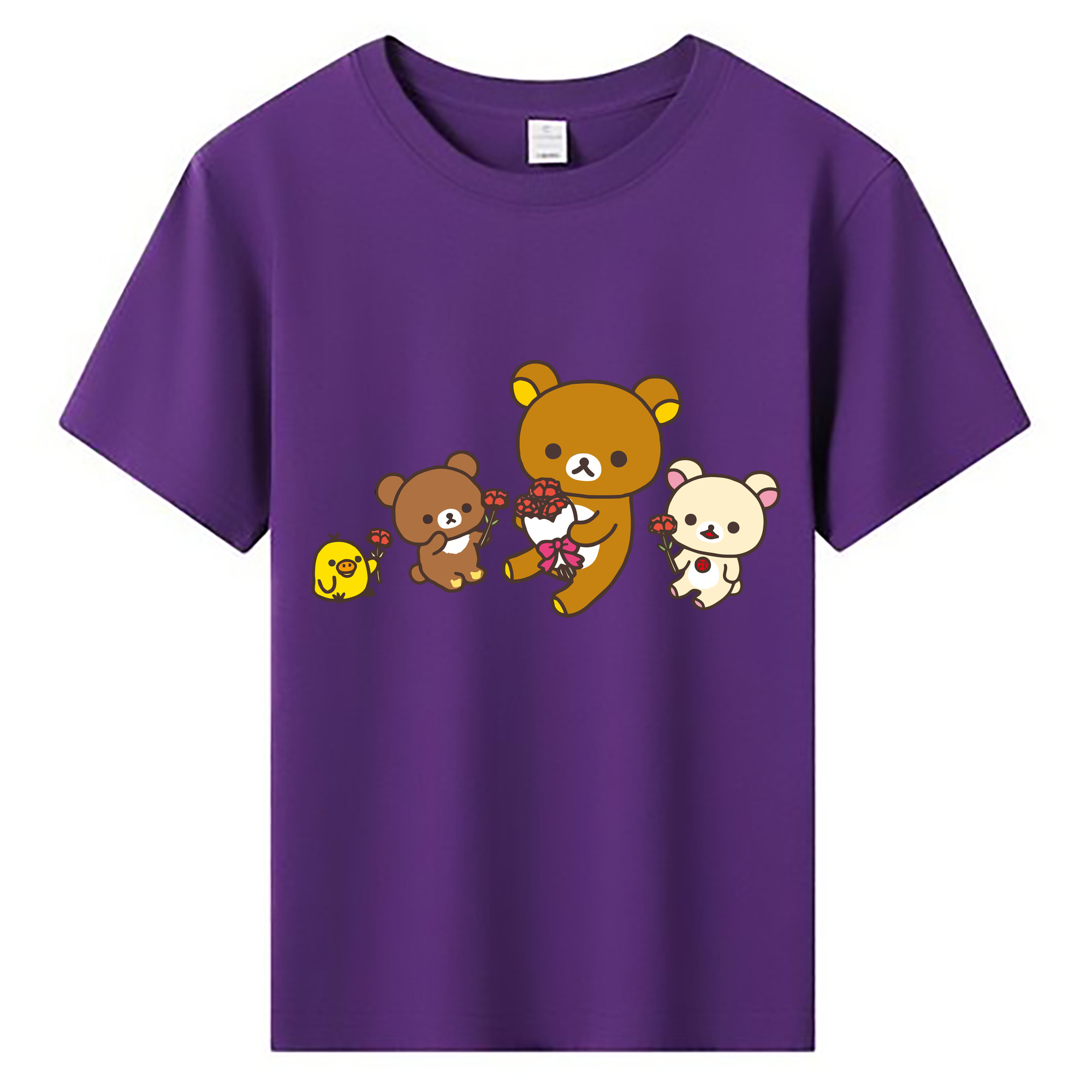 （画像用） リラックマ リラックマ キイロイトリ Rilakkuma Korilakkuma Kiiroitori 綿100％キッズTシャツ（フロントプリント）