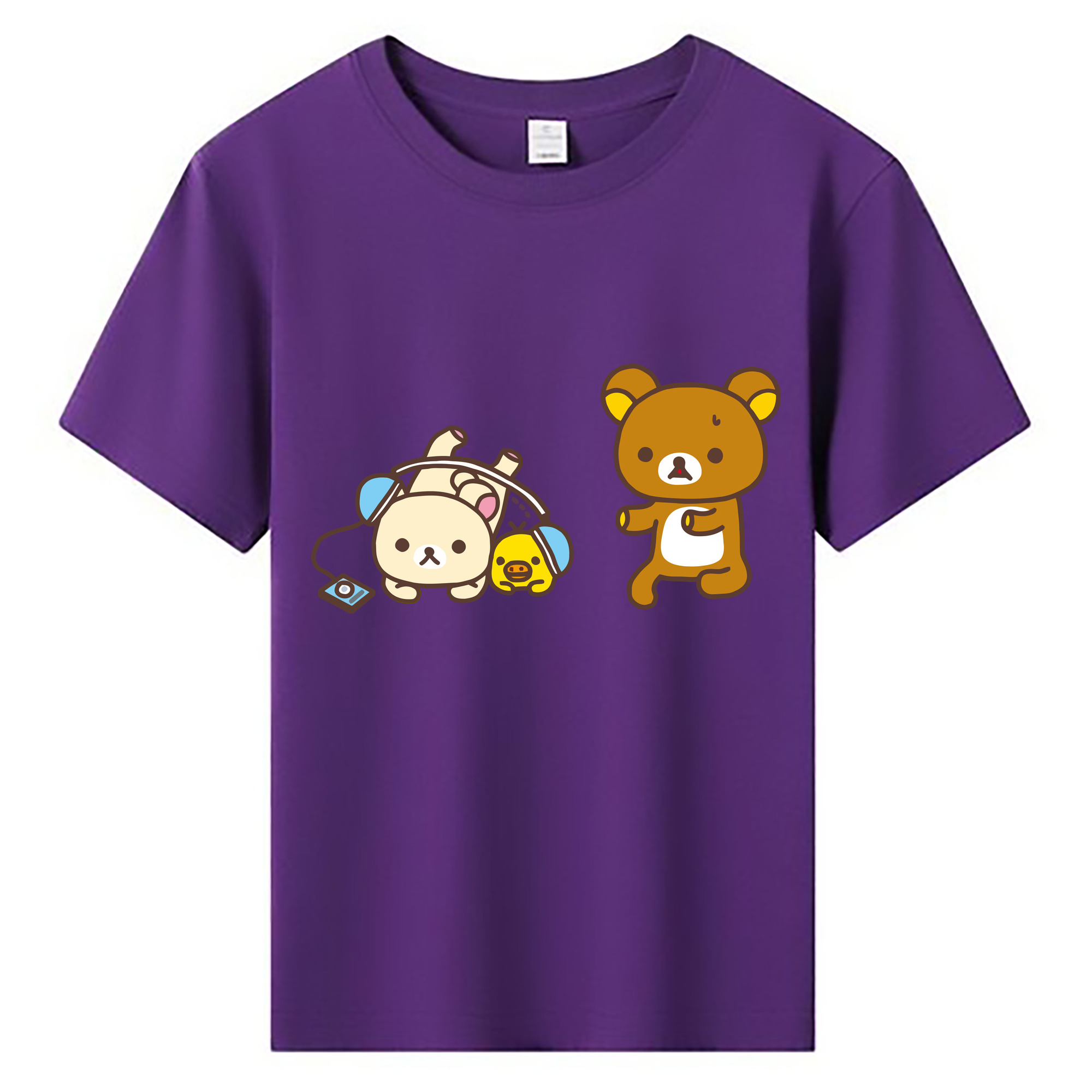 （画像用） リラックマ リラックマ キイロイトリ Rilakkuma Korilakkuma Kiiroitori 綿100％キッズTシャツ（フロントプリント）
