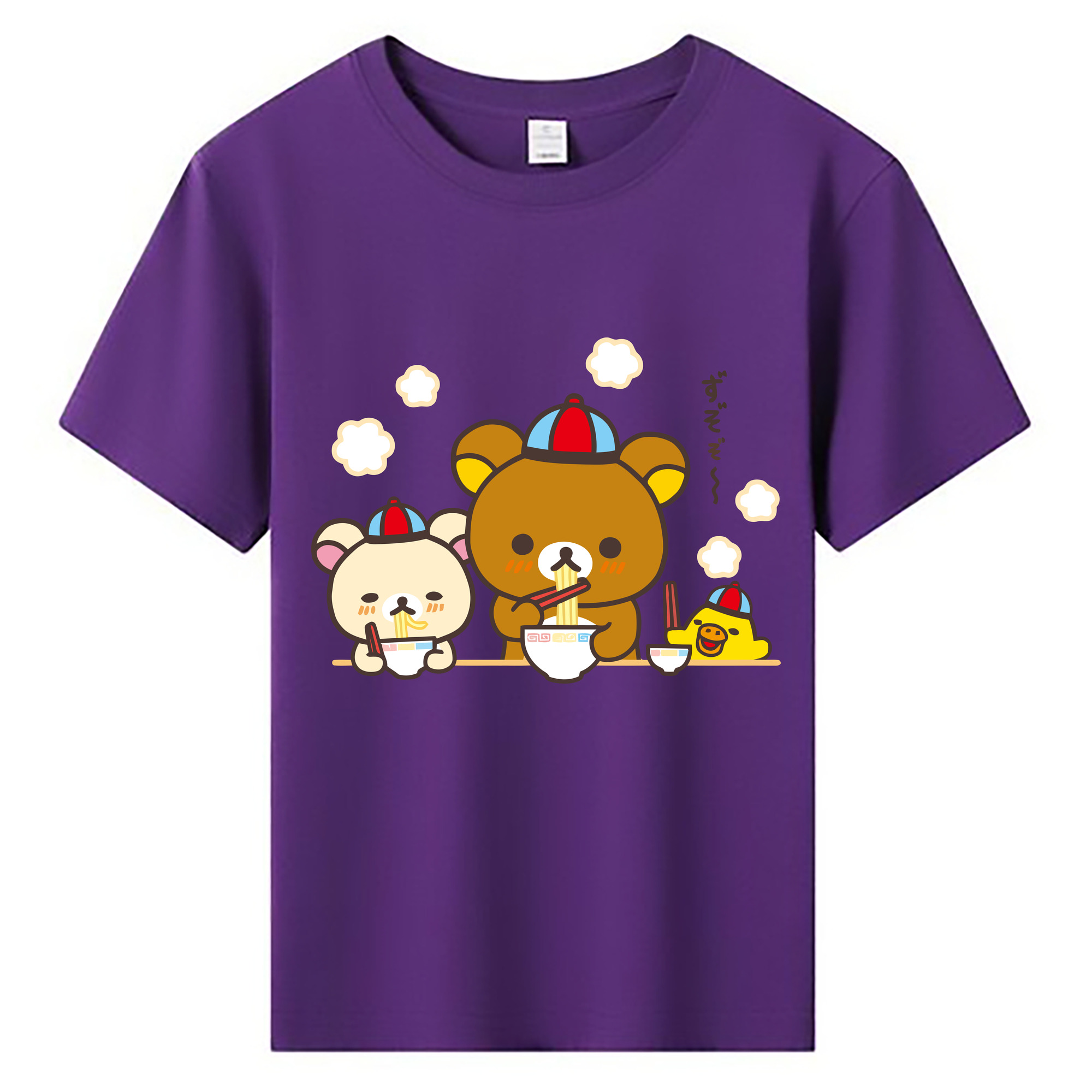 （画像用） リラックマ リラックマ キイロイトリ Rilakkuma Korilakkuma Kiiroitori 綿100％キッズTシャツ（フロントプリント）