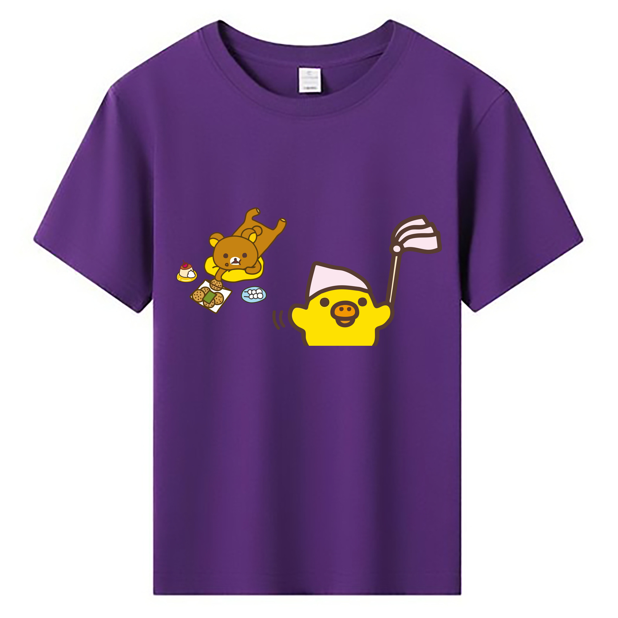 （画像用） リラックマ リラックマ キイロイトリ Rilakkuma Korilakkuma Kiiroitori 綿100％キッズTシャツ（フロントプリント）