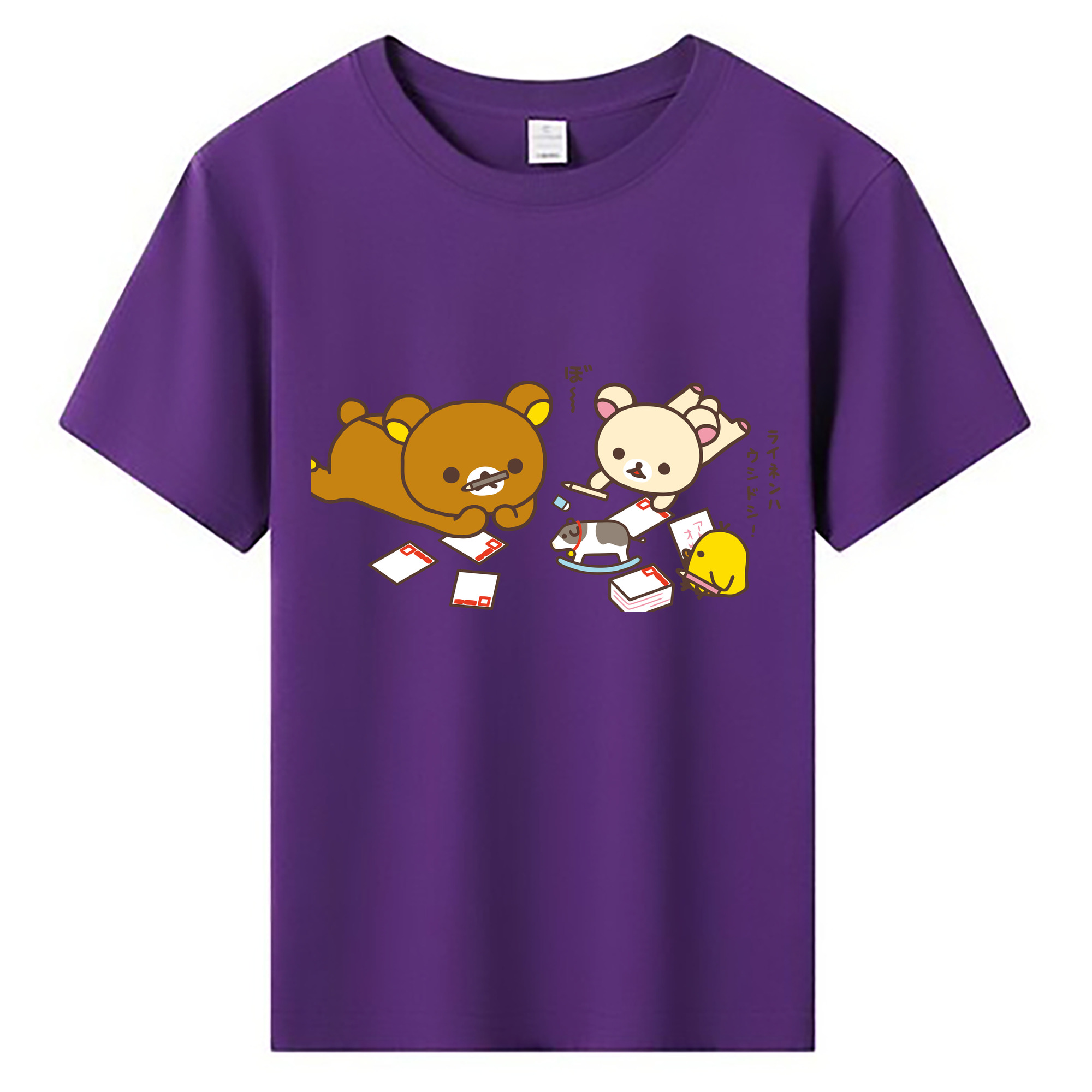 （画像用） リラックマ リラックマ キイロイトリ Rilakkuma Korilakkuma Kiiroitori 綿100％キッズTシャツ（フロントプリント）