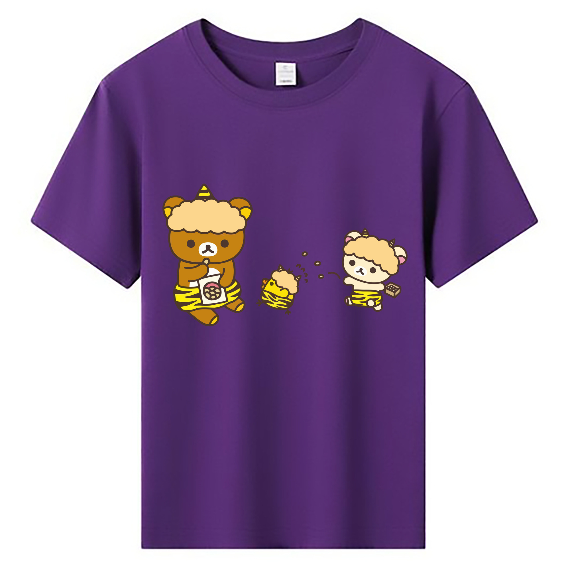 （画像用） リラックマ リラックマ キイロイトリ Rilakkuma Korilakkuma Kiiroitori 綿100％キッズTシャツ（フロントプリント）