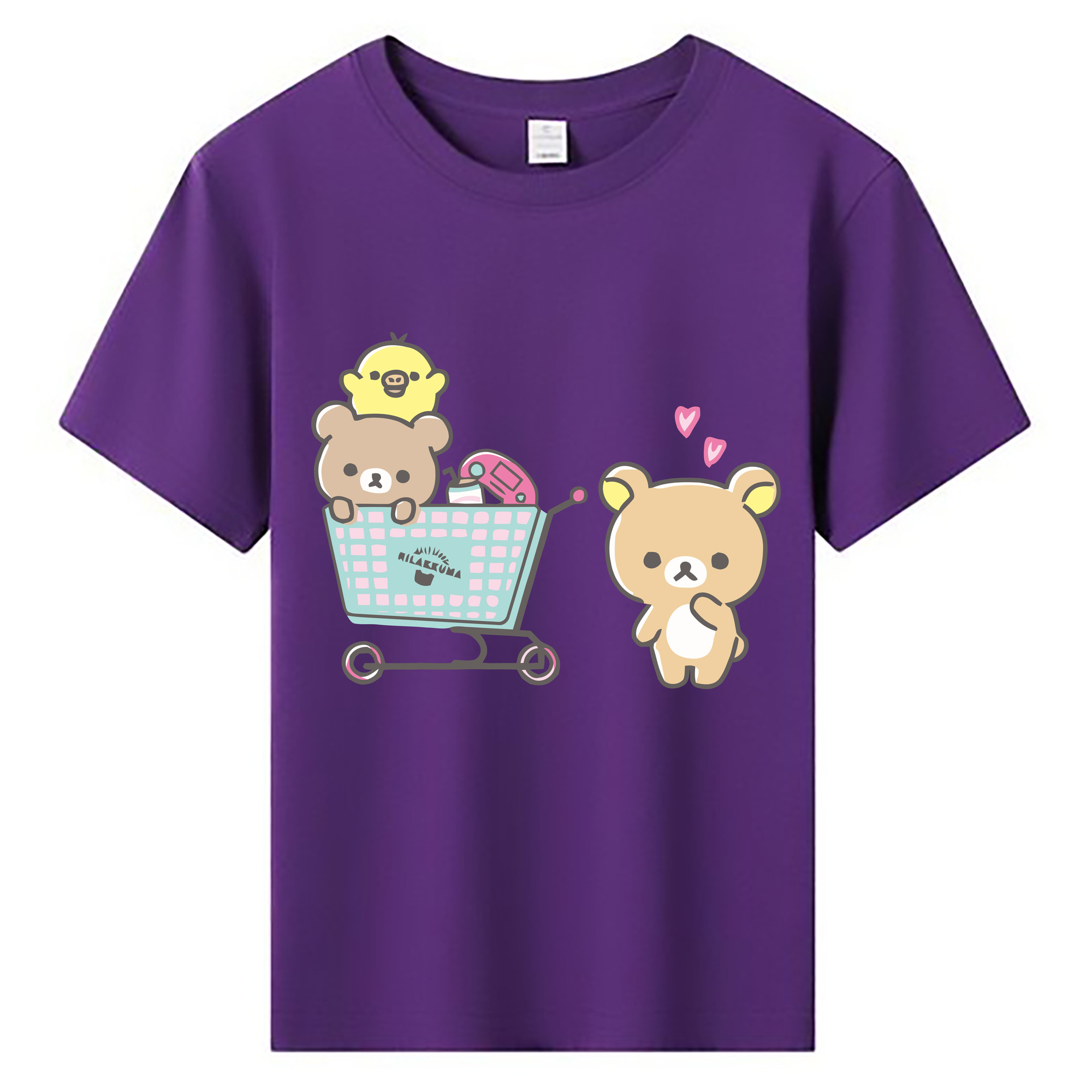 （画像用） リラックマ リラックマ キイロイトリ Rilakkuma Korilakkuma Kiiroitori 綿100％キッズTシャツ（フロントプリント）