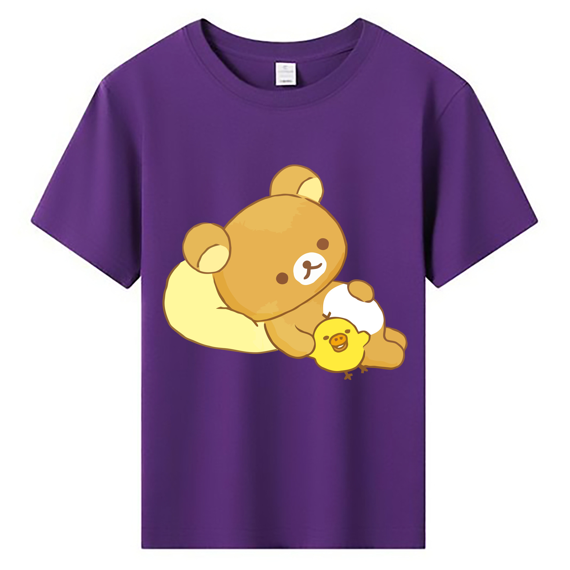 （画像用） リラックマ リラックマ キイロイトリ Rilakkuma Korilakkuma Kiiroitori 綿100％キッズTシャツ（フロントプリント）