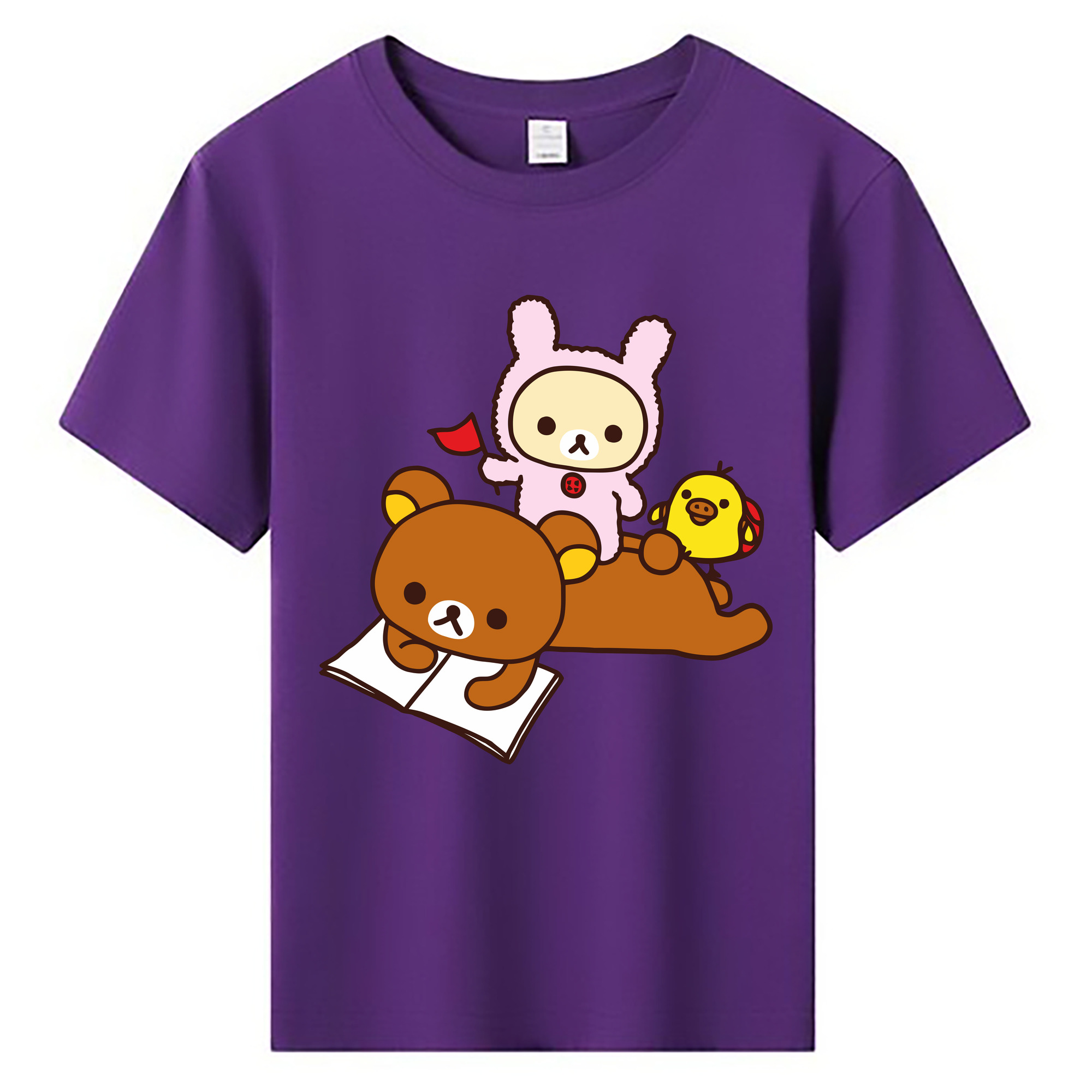 （画像用） リラックマ リラックマ キイロイトリ Rilakkuma Korilakkuma Kiiroitori 綿100％キッズTシャツ（フロントプリント）