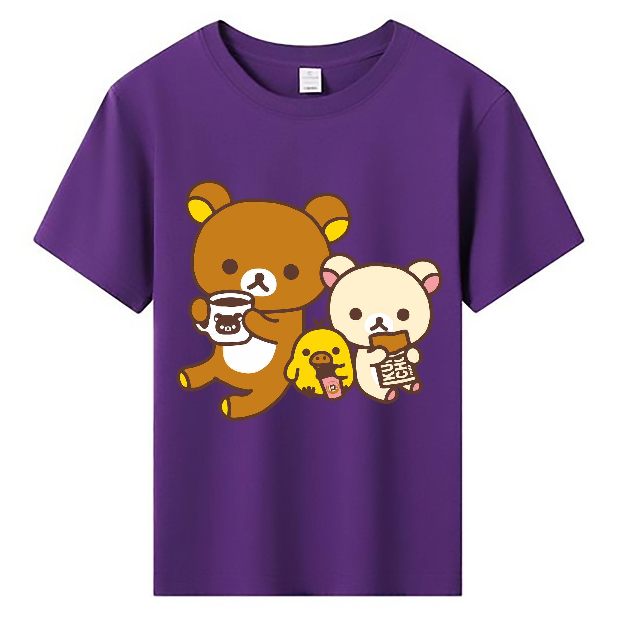 （画像用） リラックマ リラックマ キイロイトリ Rilakkuma Korilakkuma Kiiroitori 綿100％キッズTシャツ（フロントプリント）