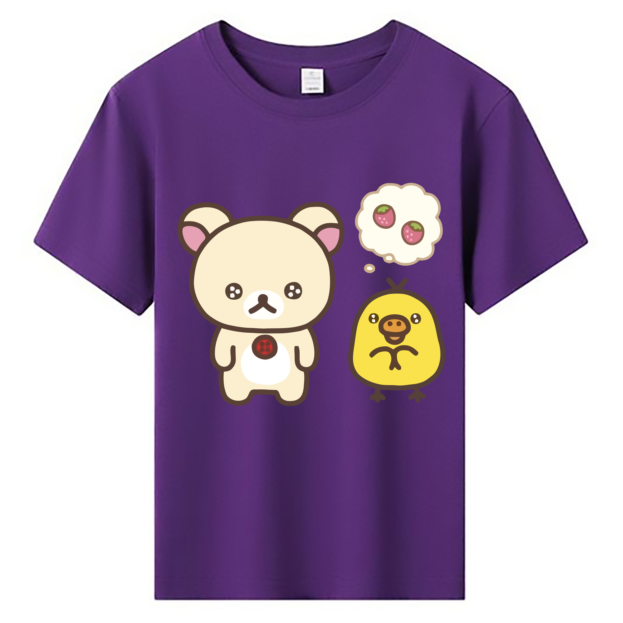 （画像用） リラックマ リラックマ キイロイトリ Rilakkuma Korilakkuma Kiiroitori 綿100％キッズTシャツ（フロントプリント）