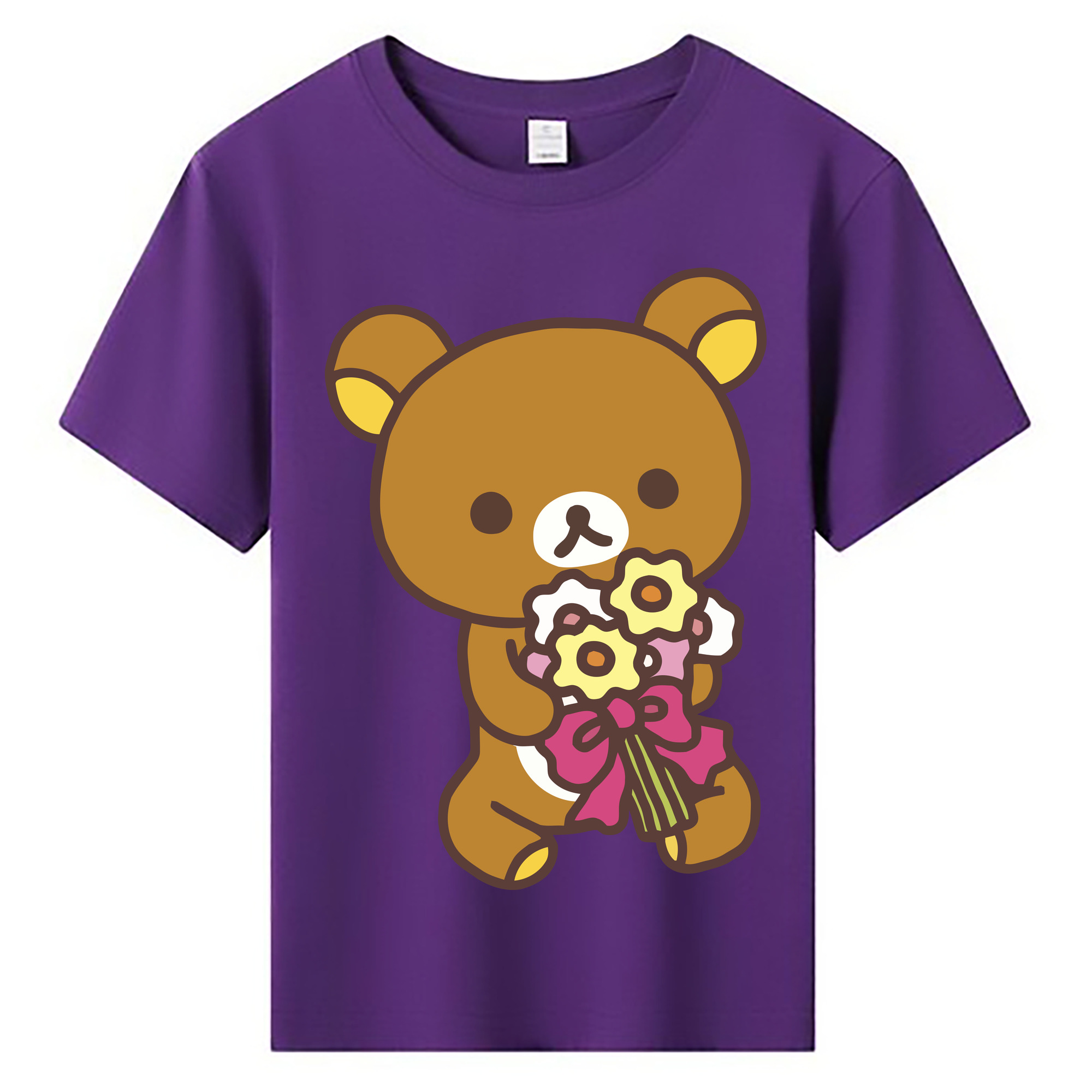 （画像用） リラックマ リラックマ キイロイトリ Rilakkuma Korilakkuma Kiiroitori 綿100％キッズTシャツ（フロントプリント）
