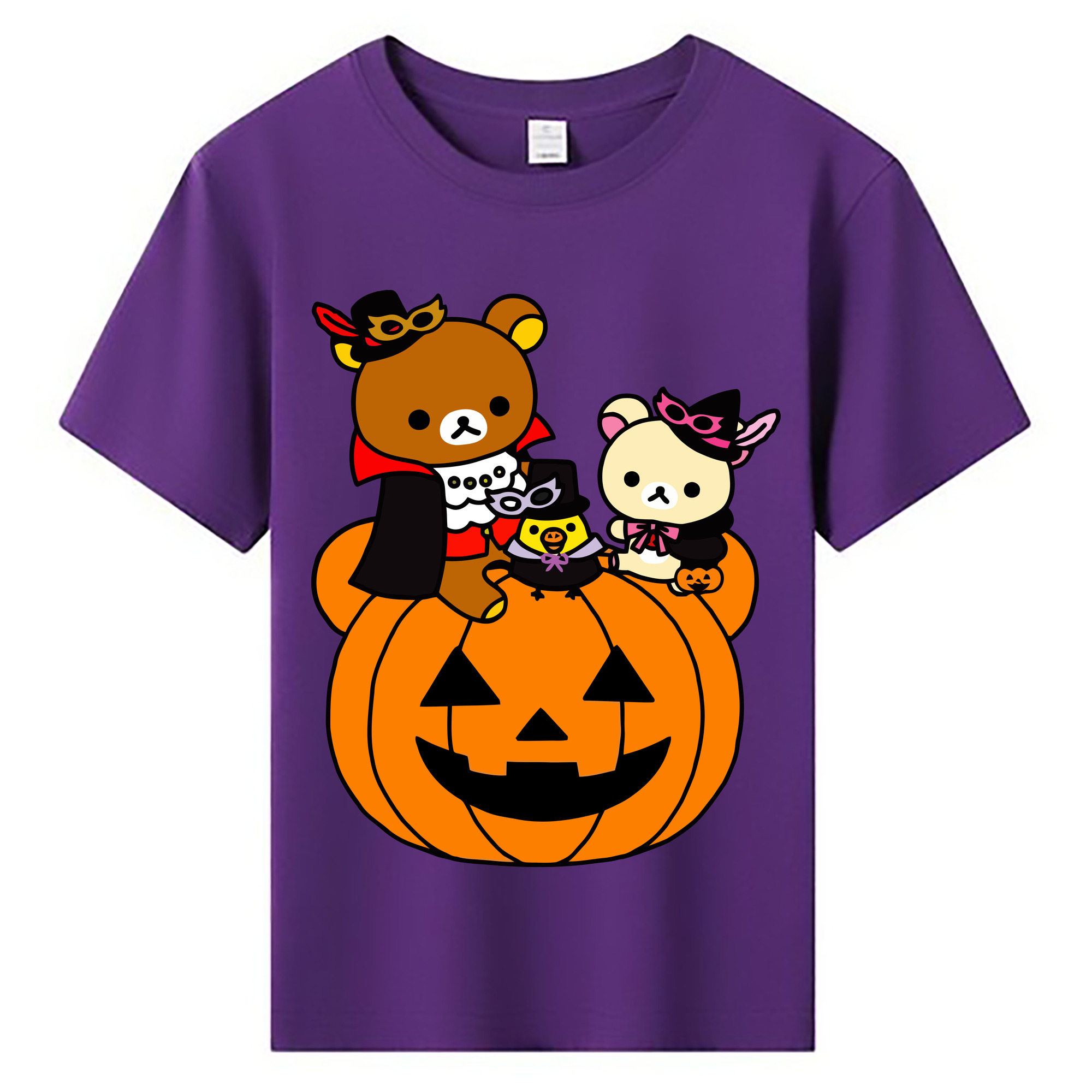（画像用） リラックマ リラックマ キイロイトリ Rilakkuma Korilakkuma Kiiroitori 綿100％キッズTシャツ（フロントプリント）