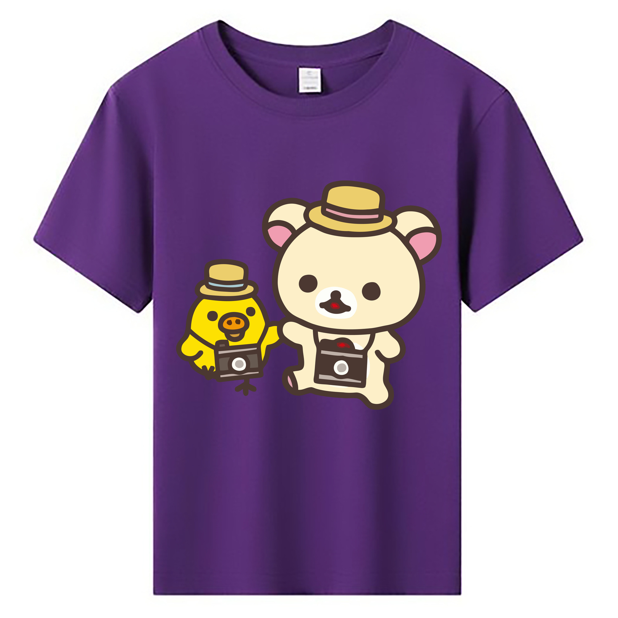 （画像用） リラックマ リラックマ キイロイトリ Rilakkuma Korilakkuma Kiiroitori 綿100％キッズTシャツ（フロントプリント）