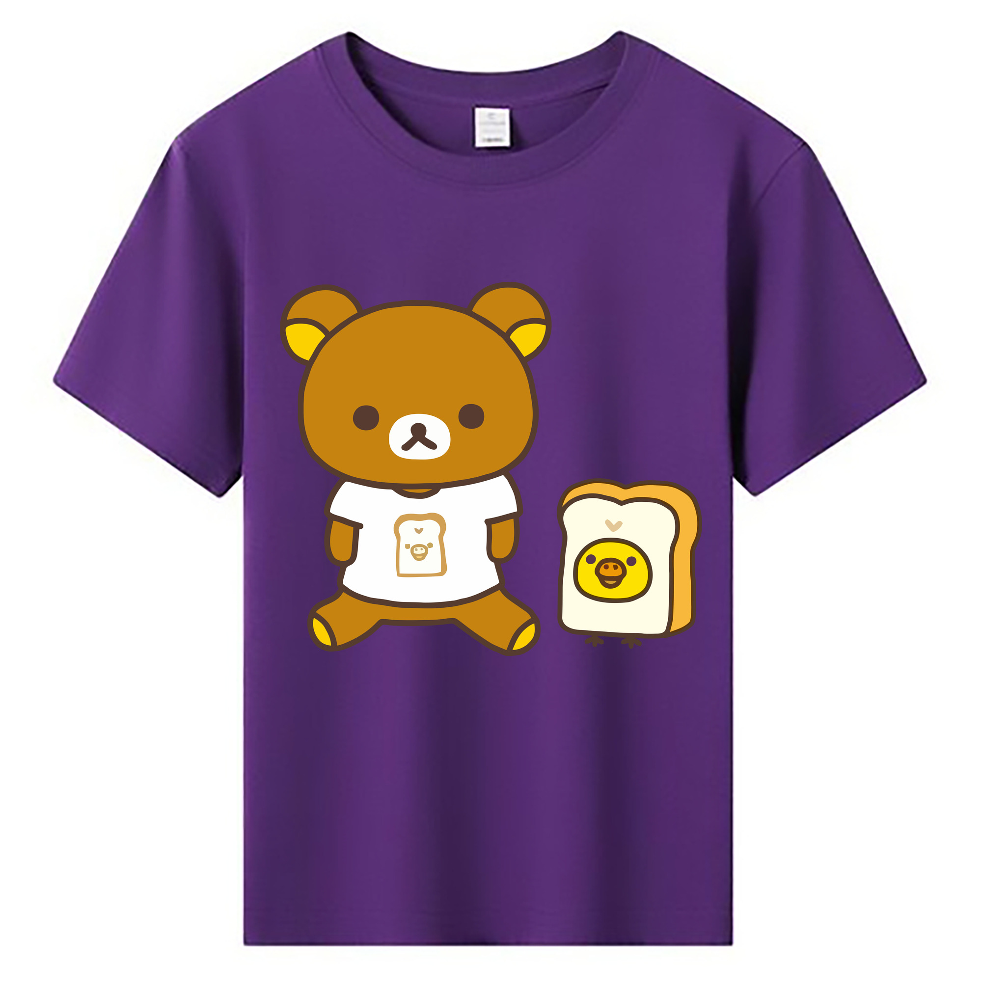 （画像用） リラックマ リラックマ キイロイトリ Rilakkuma Korilakkuma Kiiroitori 綿100％キッズTシャツ（フロントプリント）