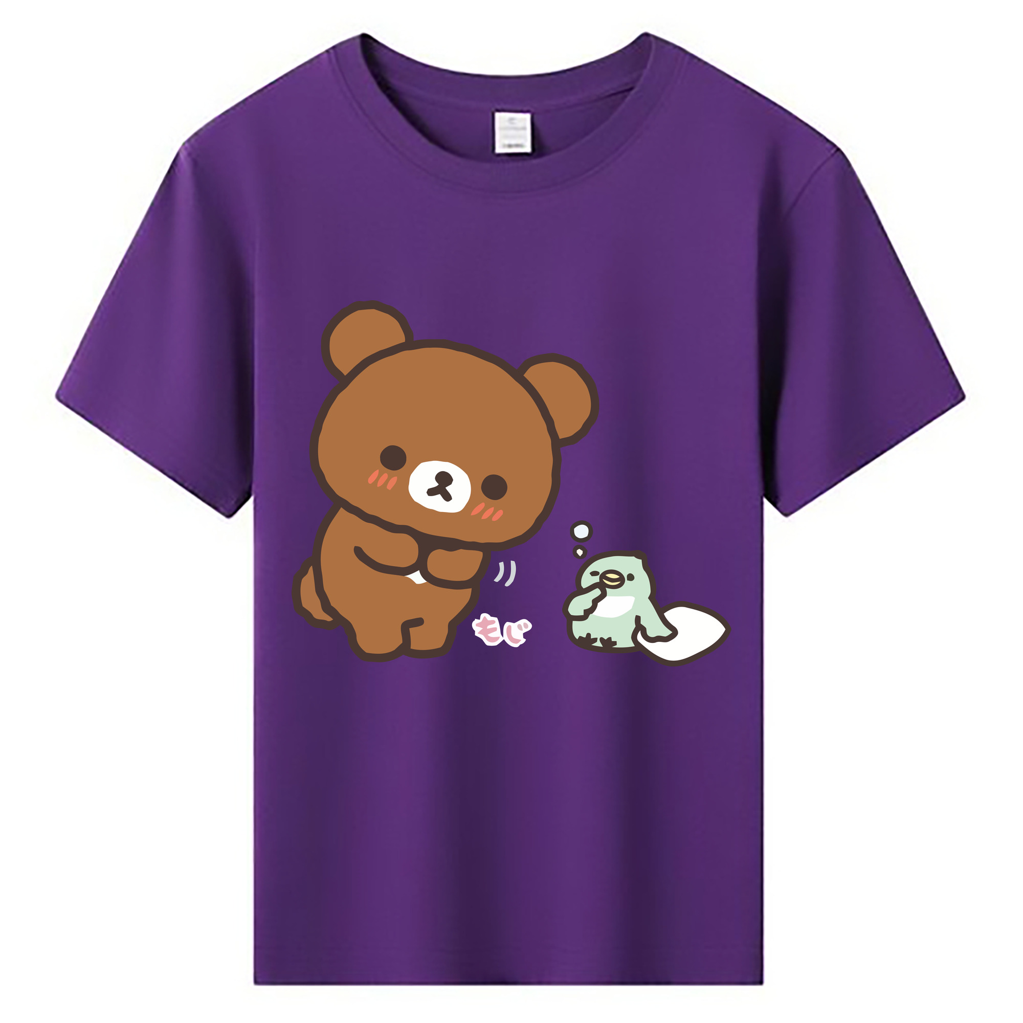 （画像用） リラックマ リラックマ キイロイトリ Rilakkuma Korilakkuma Kiiroitori 綿100％キッズTシャツ（フロントプリント）